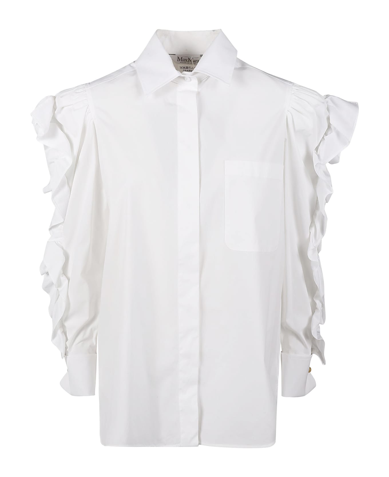 Max Mara Ruffle Blouse - OPTICAL WHITE