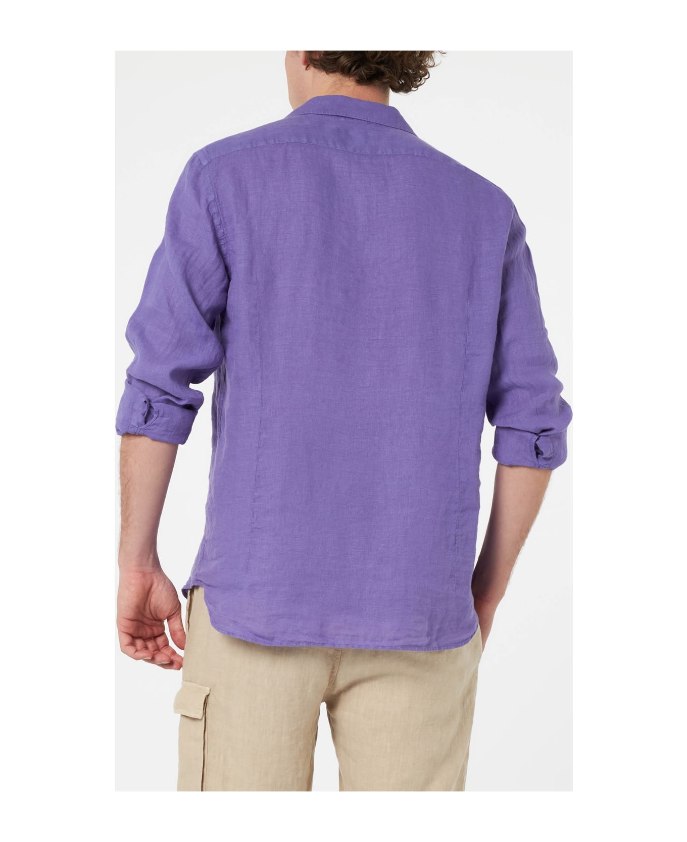 MC2 Saint Barth Man Purple Linen Shirt Pamplona - PINK