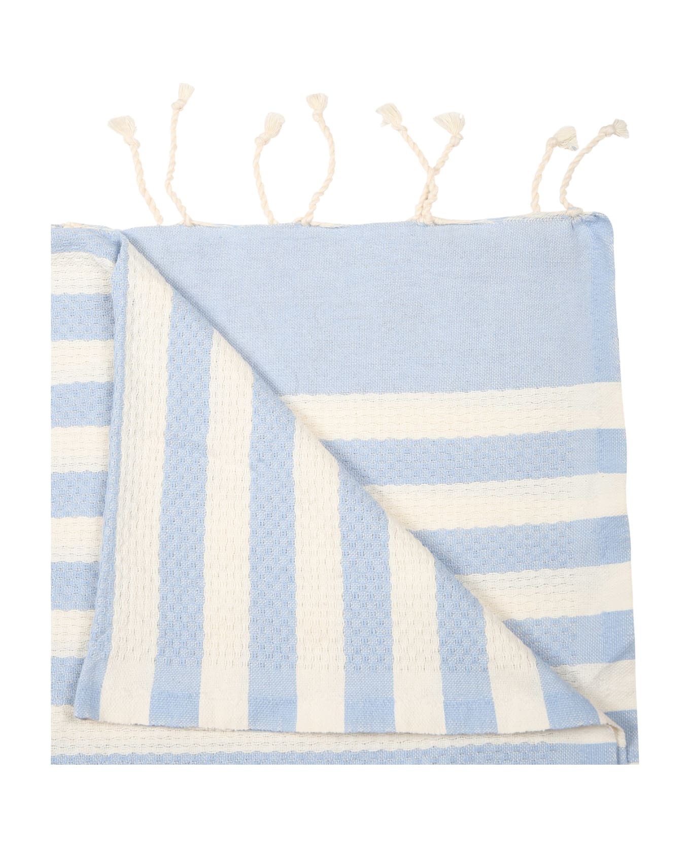 MC2 Saint Barth Light Blue Beach Towel For Kids With Logo - Light Blue