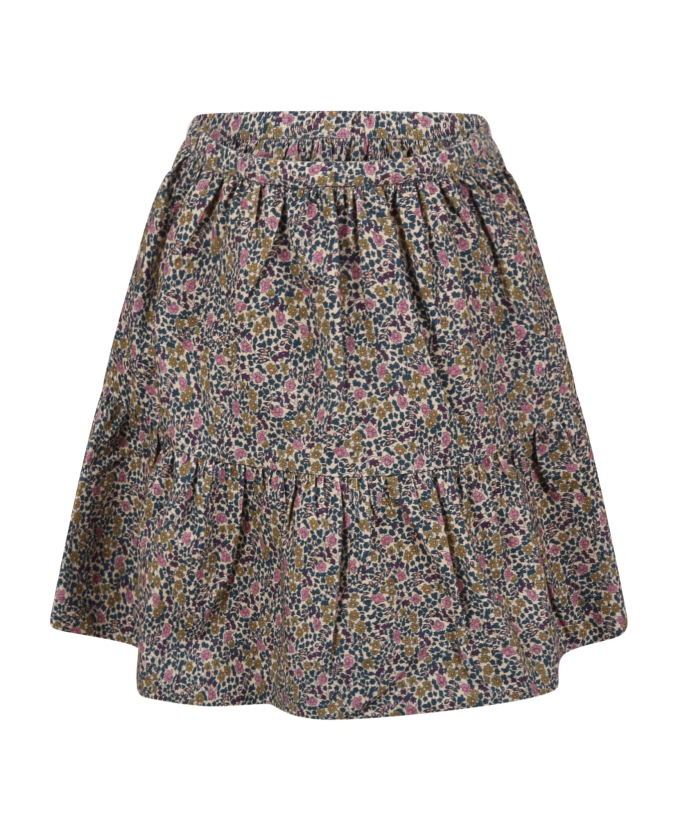 Bonpoint Ivory Skirt For Girl With Flowers - Multicolor