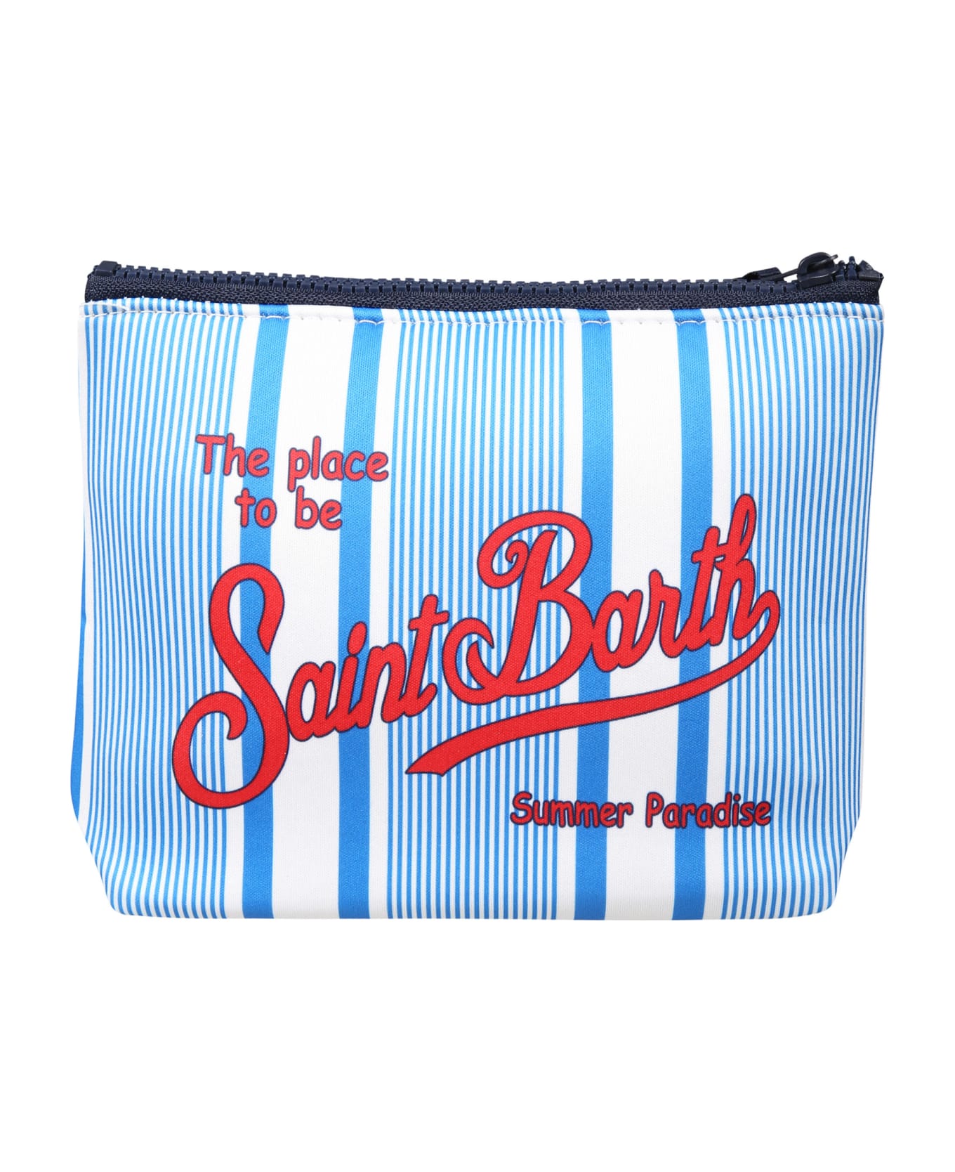 MC2 Saint Barth Blue Clutch Bag For Kids With Logo - Blue