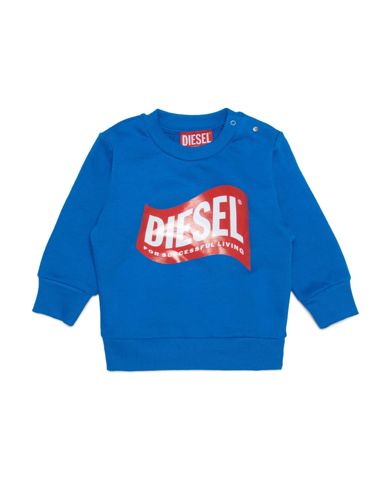 Diesel Sannyb Sweat-shirt Diesel Blue Crew-neck Cotton Sweatshirt With Logo In 'wave' Version - Princess blue