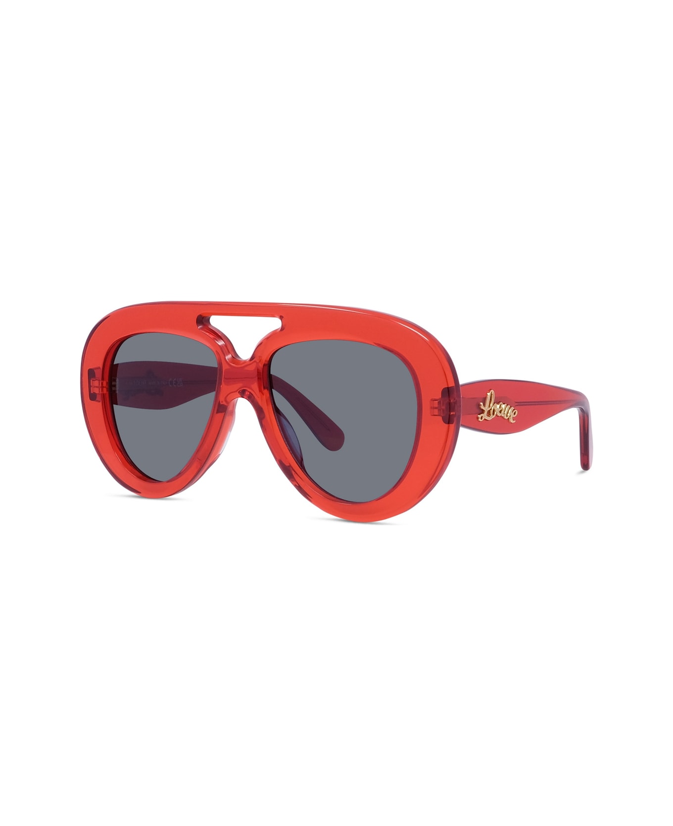 Loewe Lw40144u Curvy 66a Rosso Lucido Sunglasses - Rosso