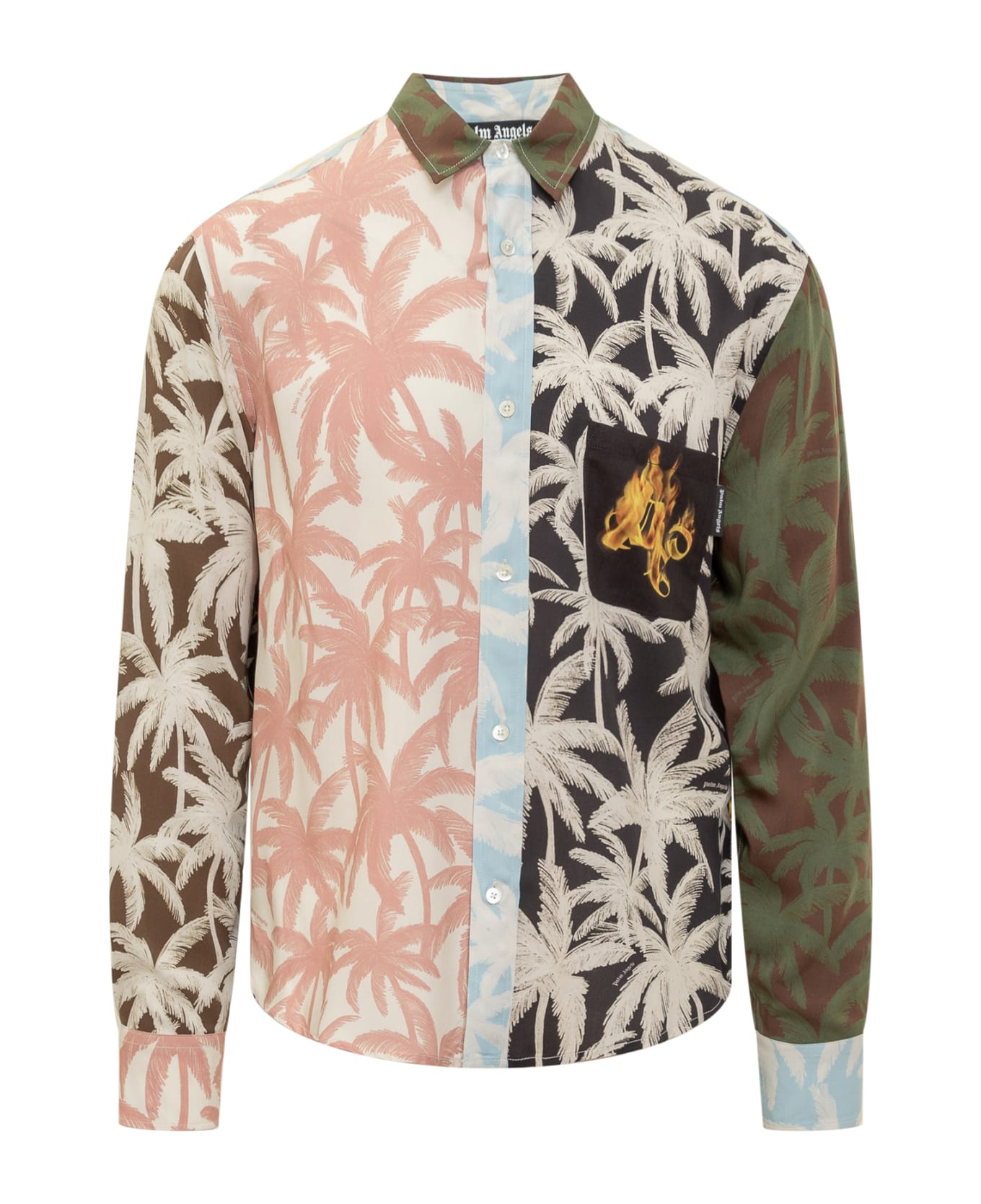 Palm Angels Patchwork Palm Shirt - MULTICOLOR シャツ