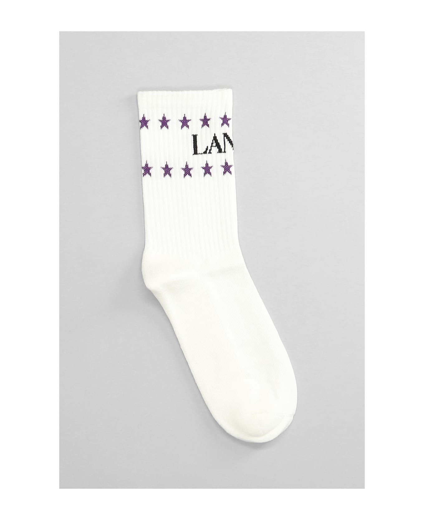 Lanvin Socks In White Cotton - white