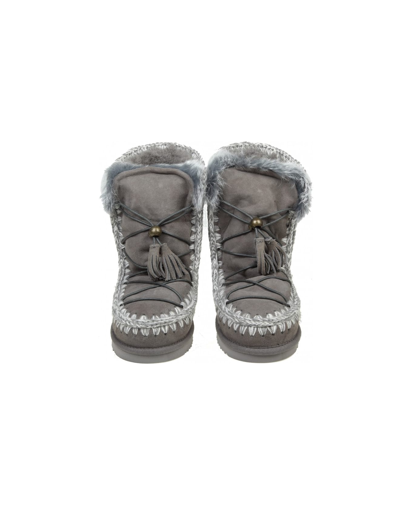Mou Boot "eskimo Dream" In Gray Suede With Drawstring - GREY