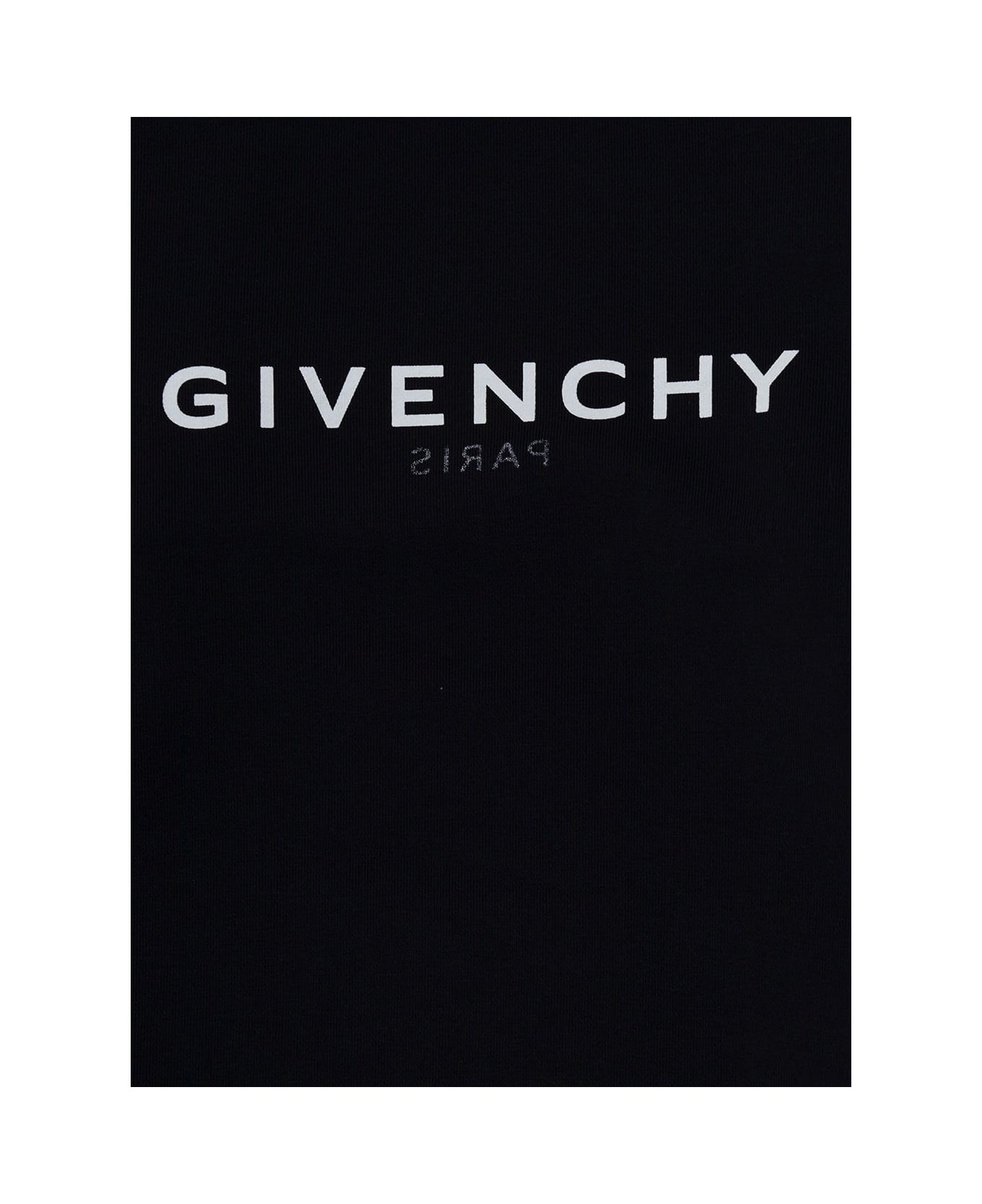 Givenchy Boy Blend Cotton Black Sweatshirt With Logo Print - Black