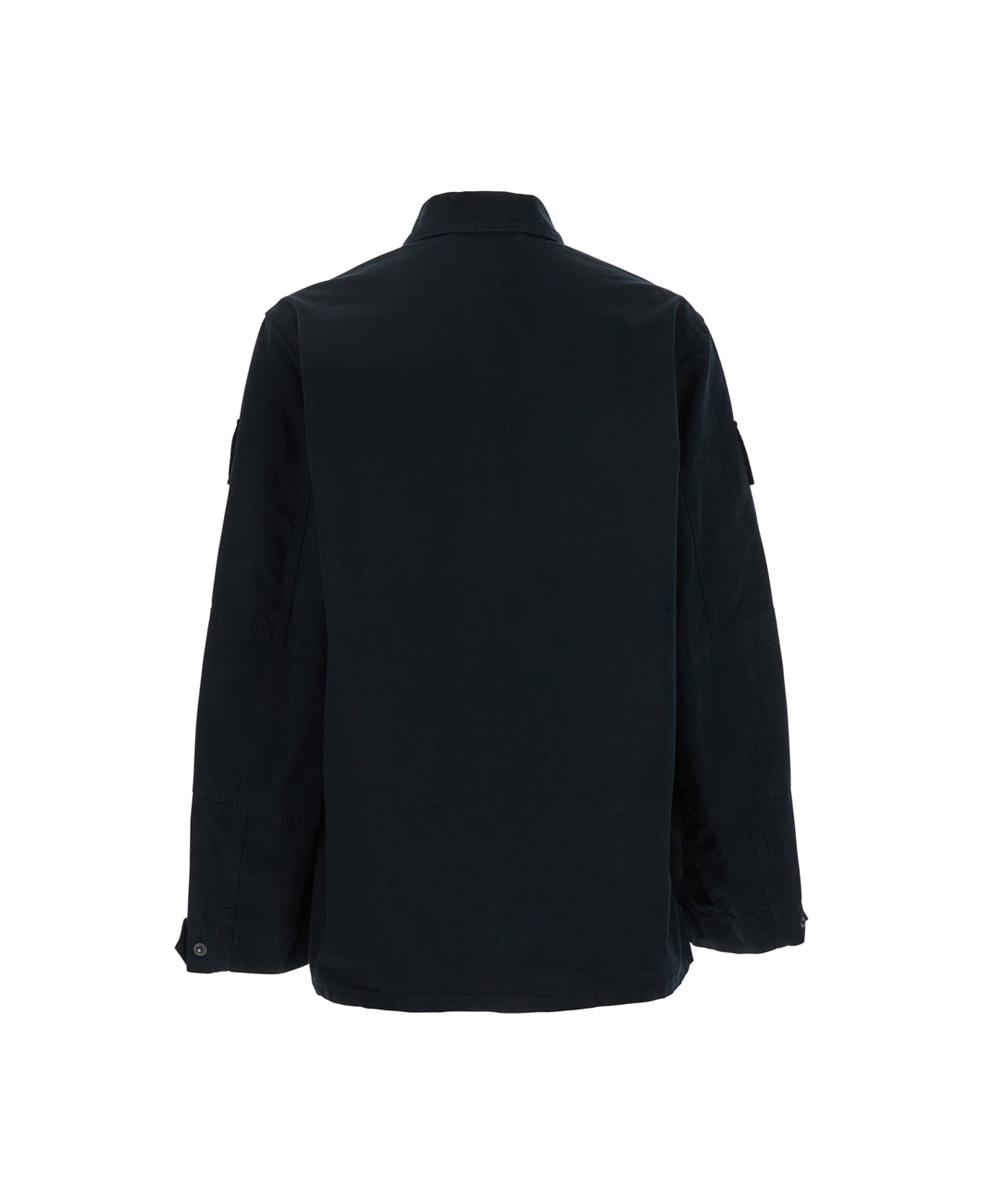 Balenciaga Dark Gray Shirt With Patched Chest Pockets In Ripstop Cotton Man - Grey