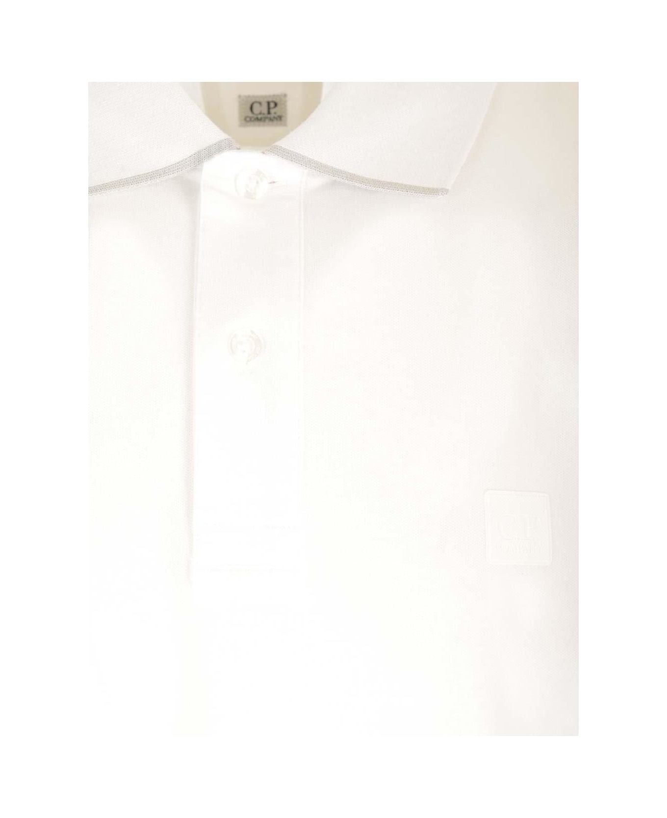 C.P. Company Stretch Piquet Polo Shirt - White