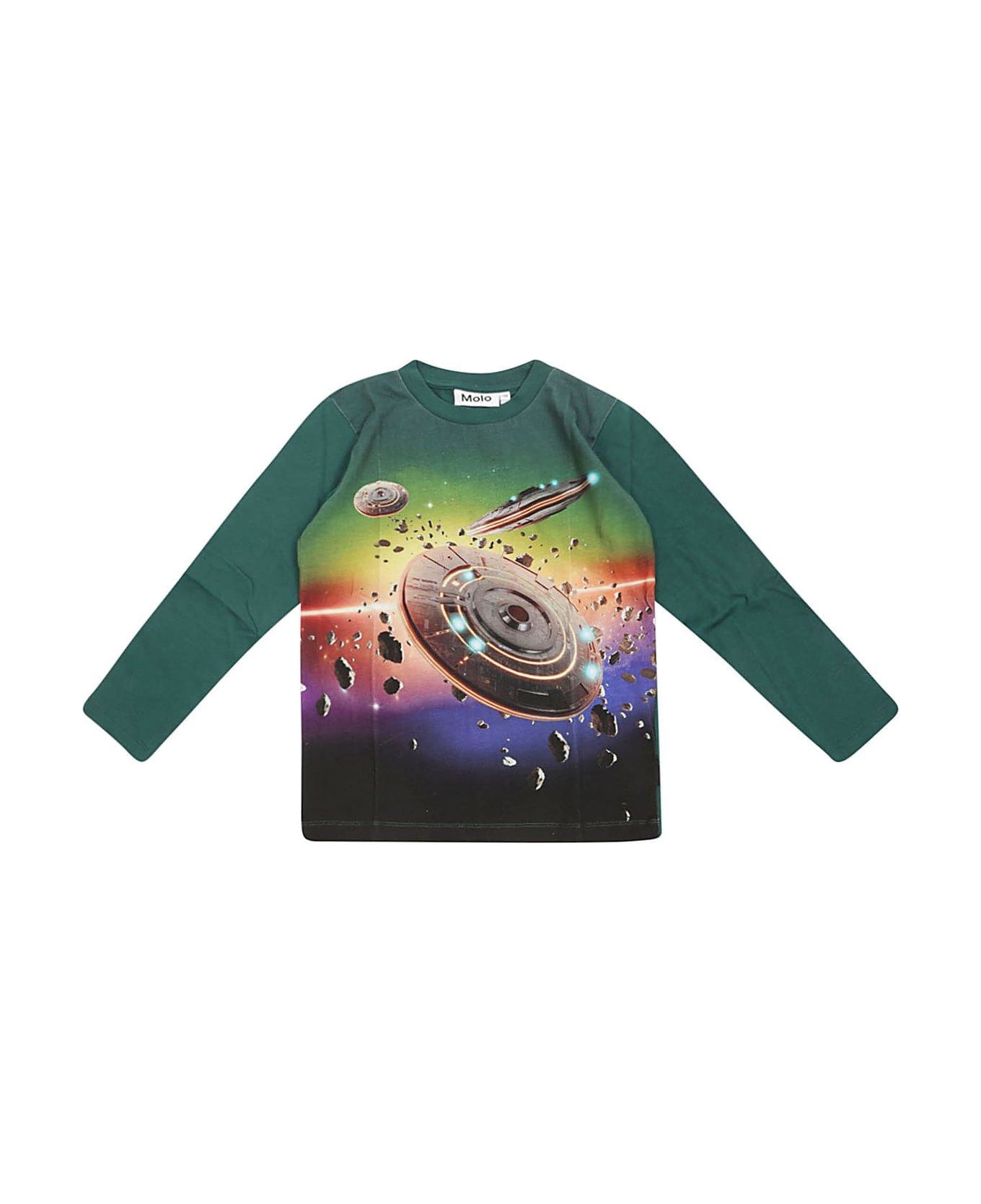 Molo Reif Long-sleeved Crewneck T-shirt - Verde
