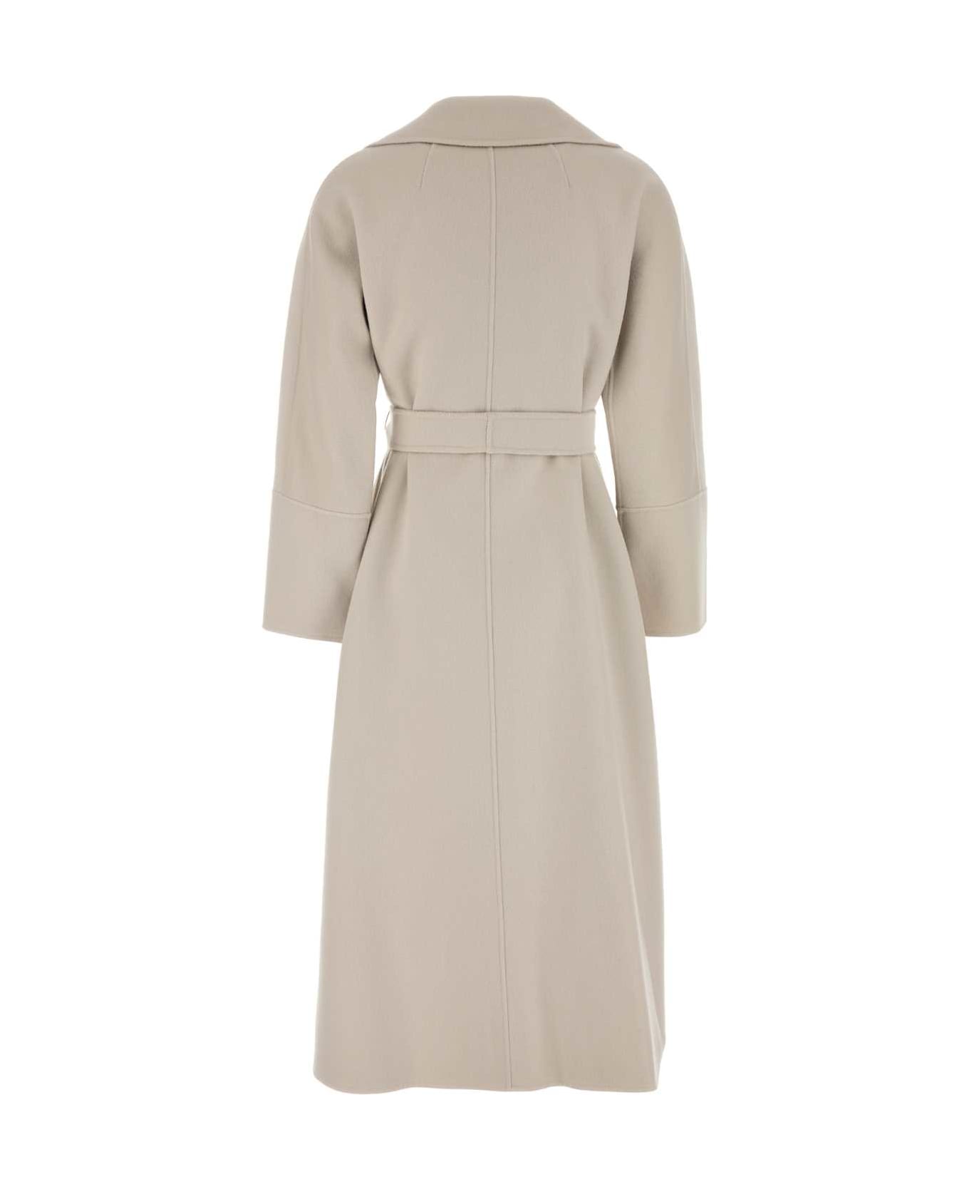 
S Max Mara Chalk Wool Elisa Coat - NATURALE
