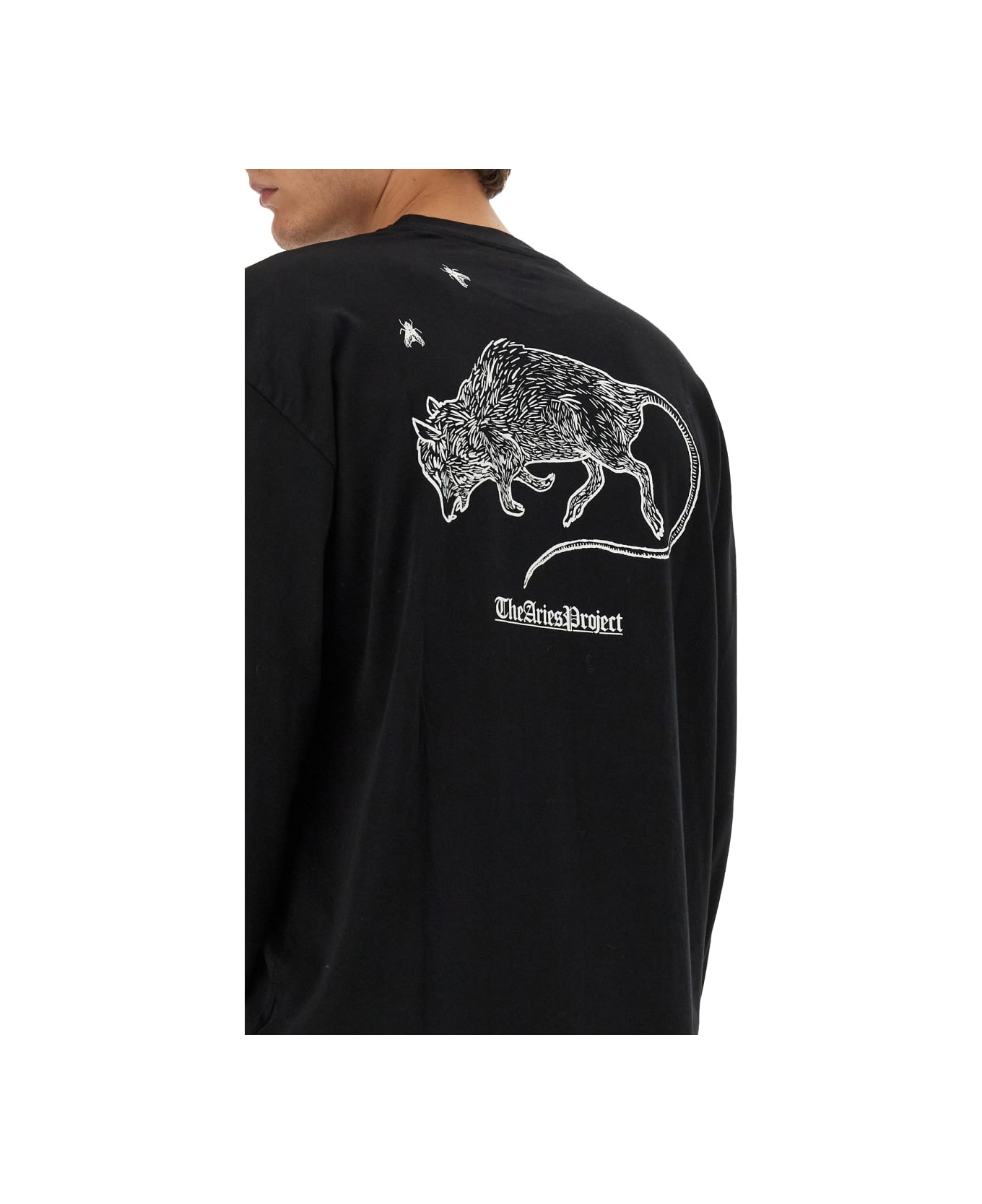 Aries Sweatshirt With Logo Print - BLACK