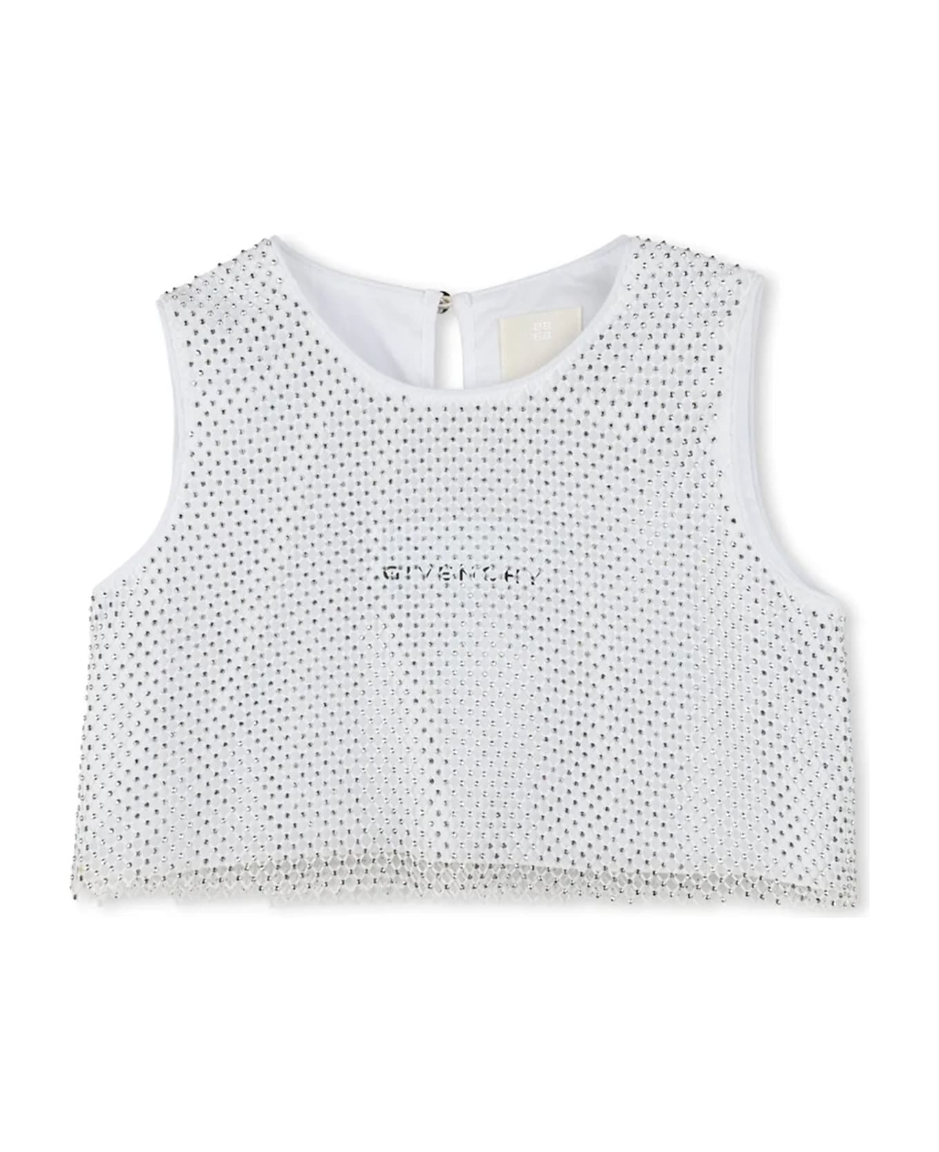 Givenchy Top With Rhinestones - Grigio chiaro