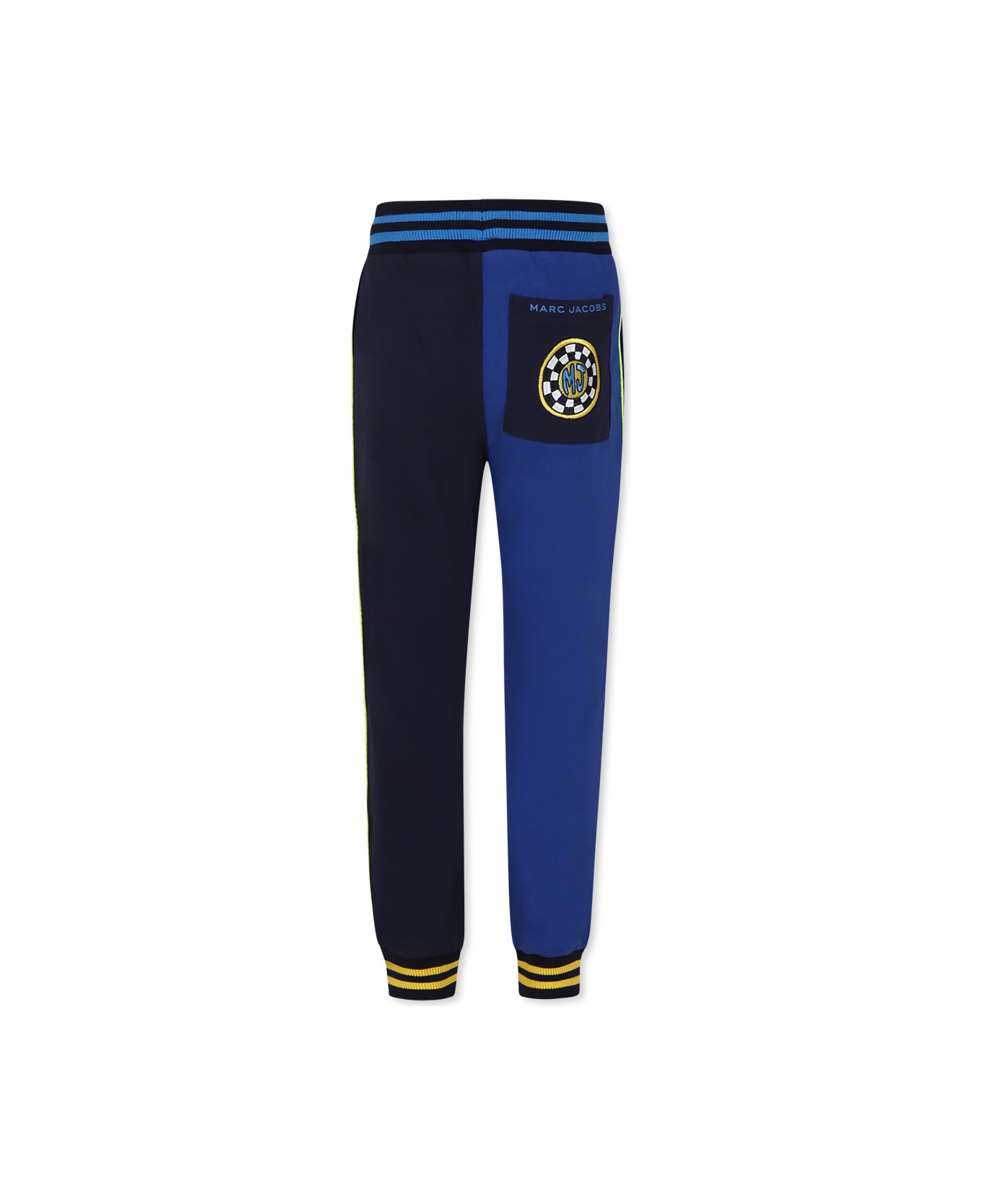 Little Marc Jacobs Blue Trousers For Boy With Logo - T Marine