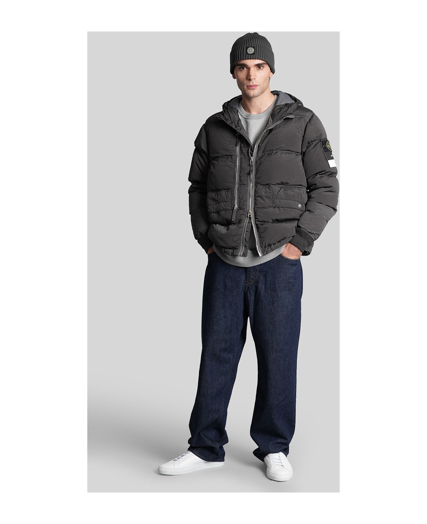 Stone Island Puffer In Grey Polyamide - grey