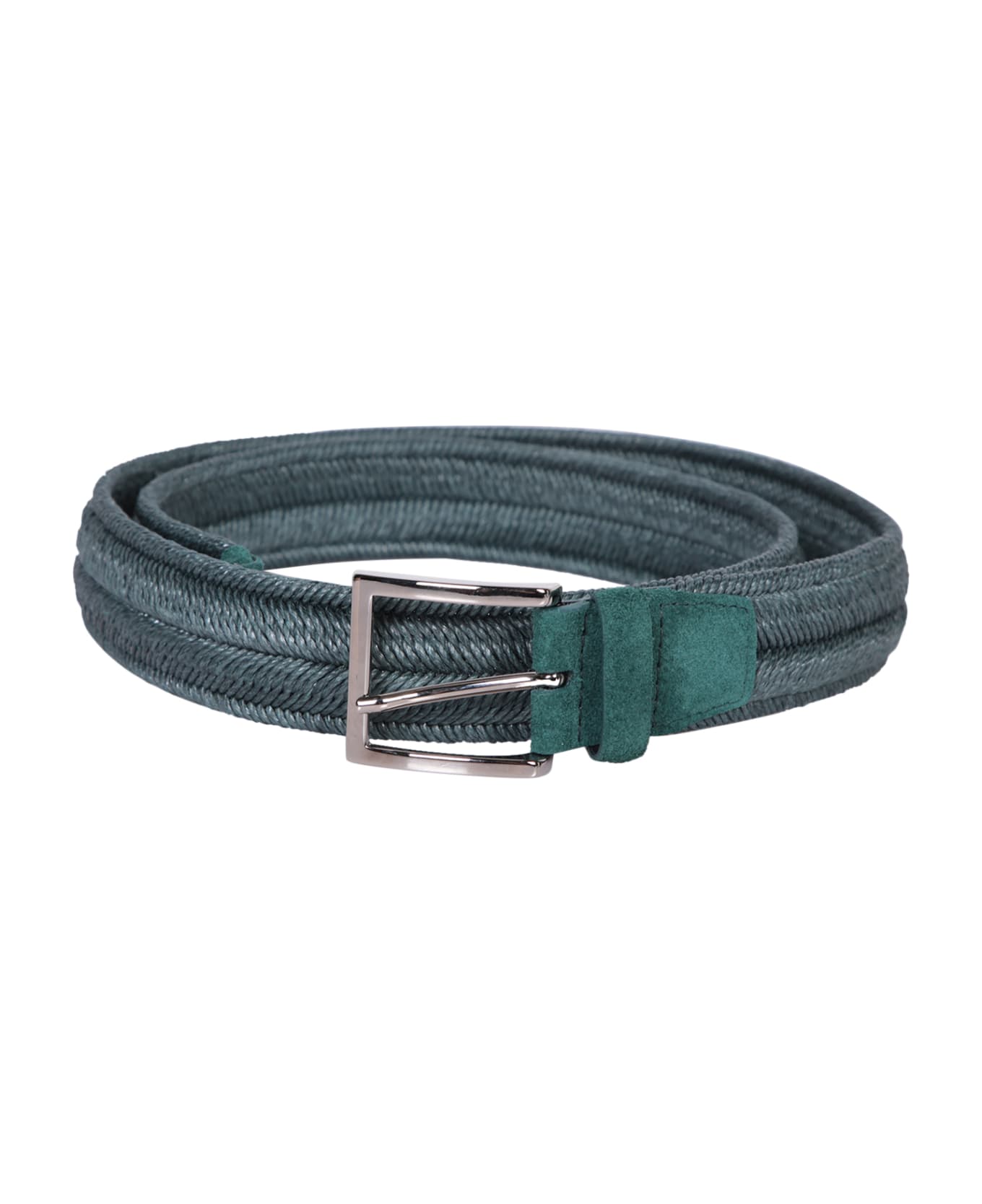 Orciani Sage Green Linen Braided Belt - Green