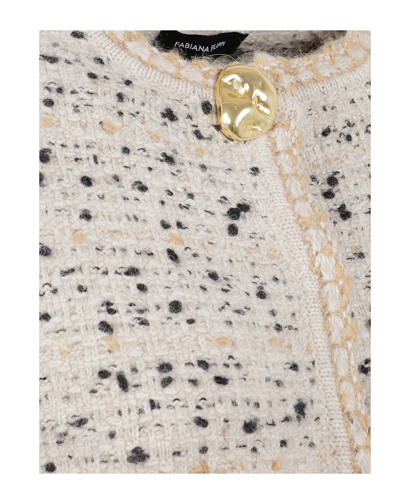 Fabiana Filippi Tweed Gold-button Jacket - ACERO/NERO