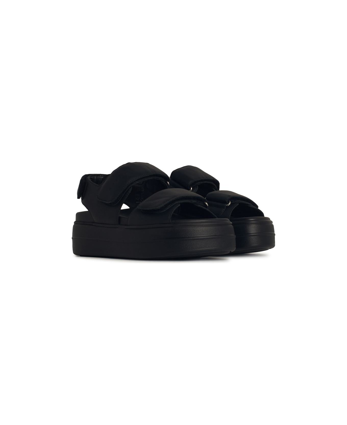 Hogan 
h680
 Black Leather Sandals - Black