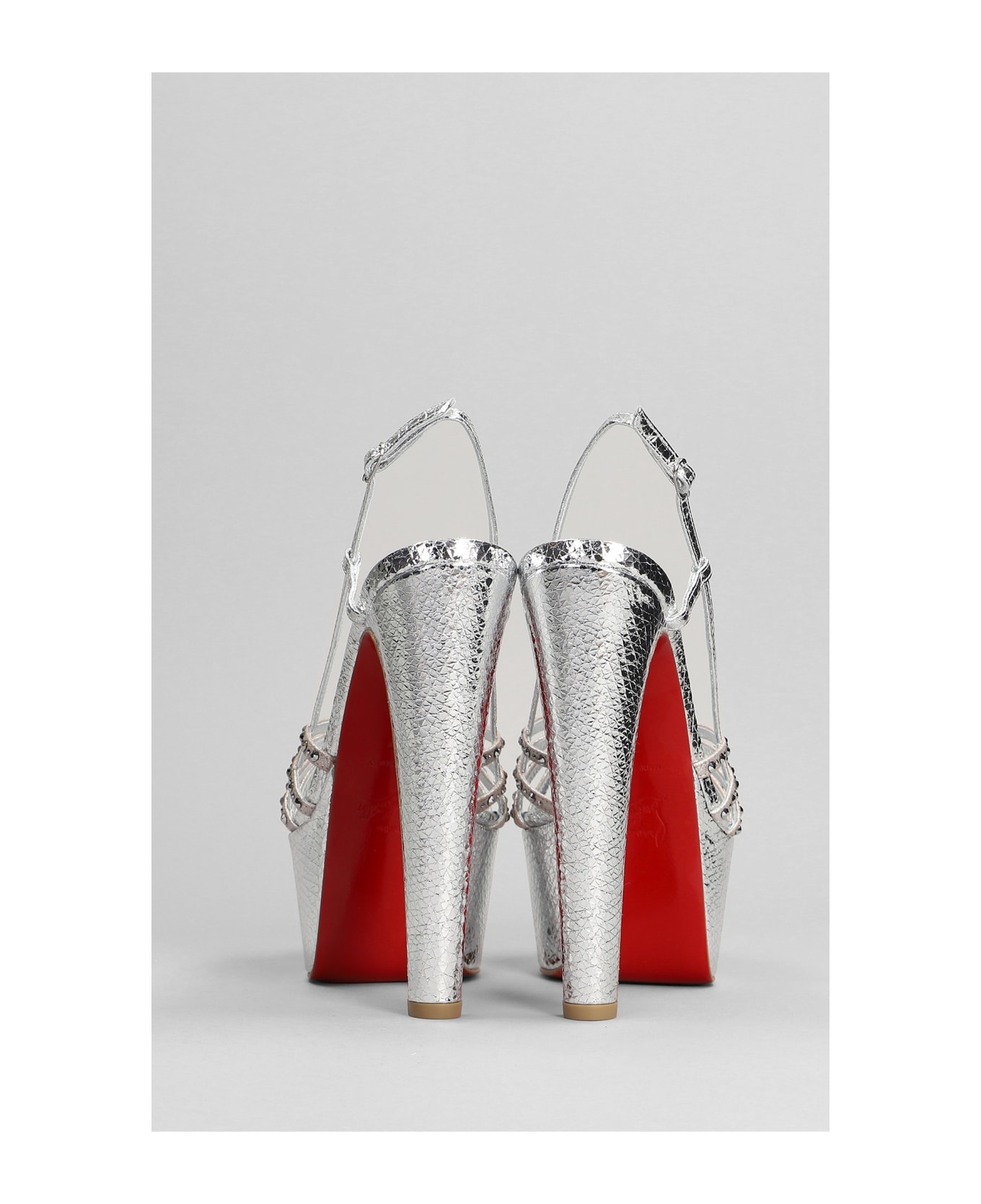 Christian Louboutin Vagastrassima 160 Sandals In Silver Leather - silver