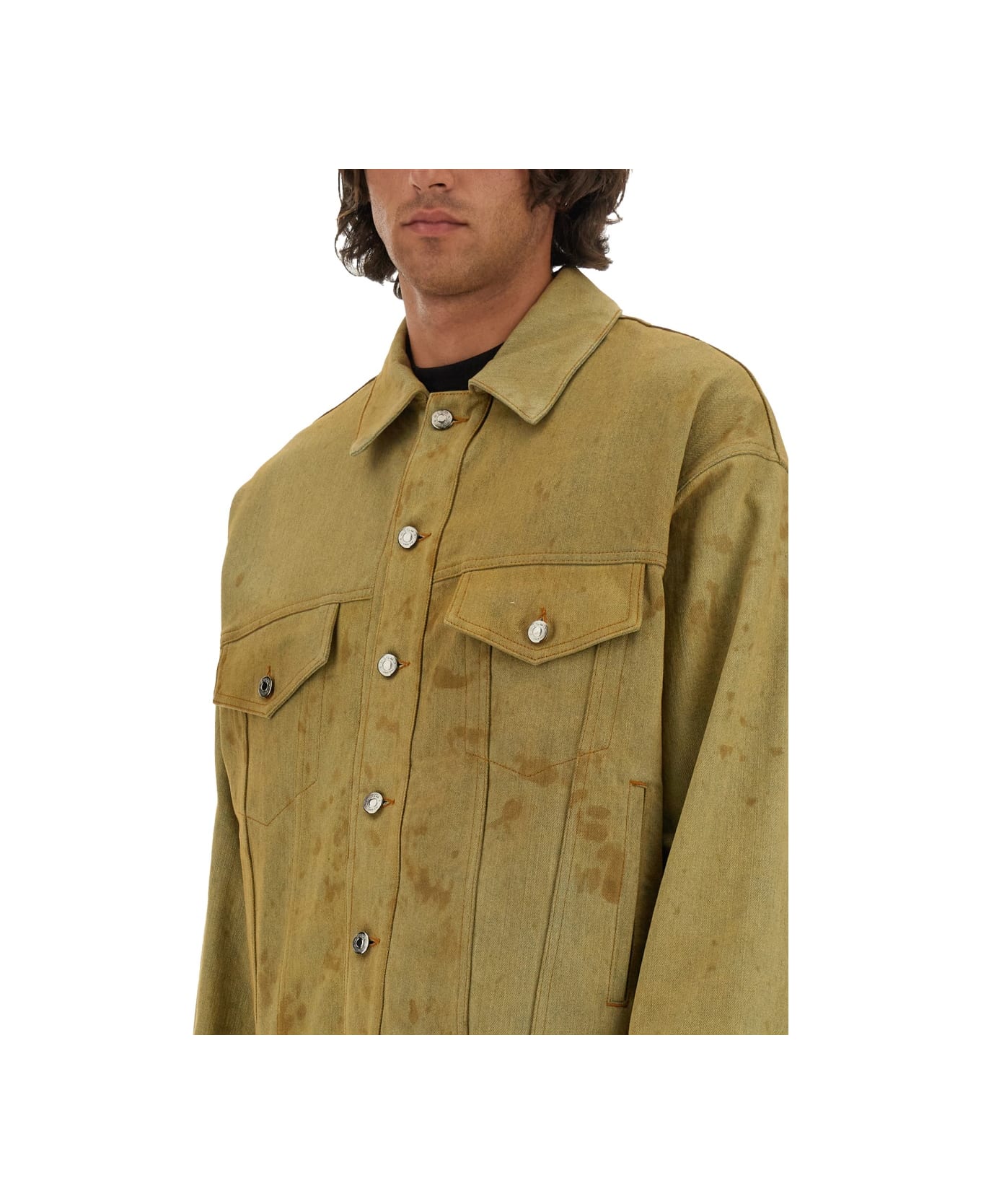 MSGM Denim Jacket Dyed In Tea - DENIM