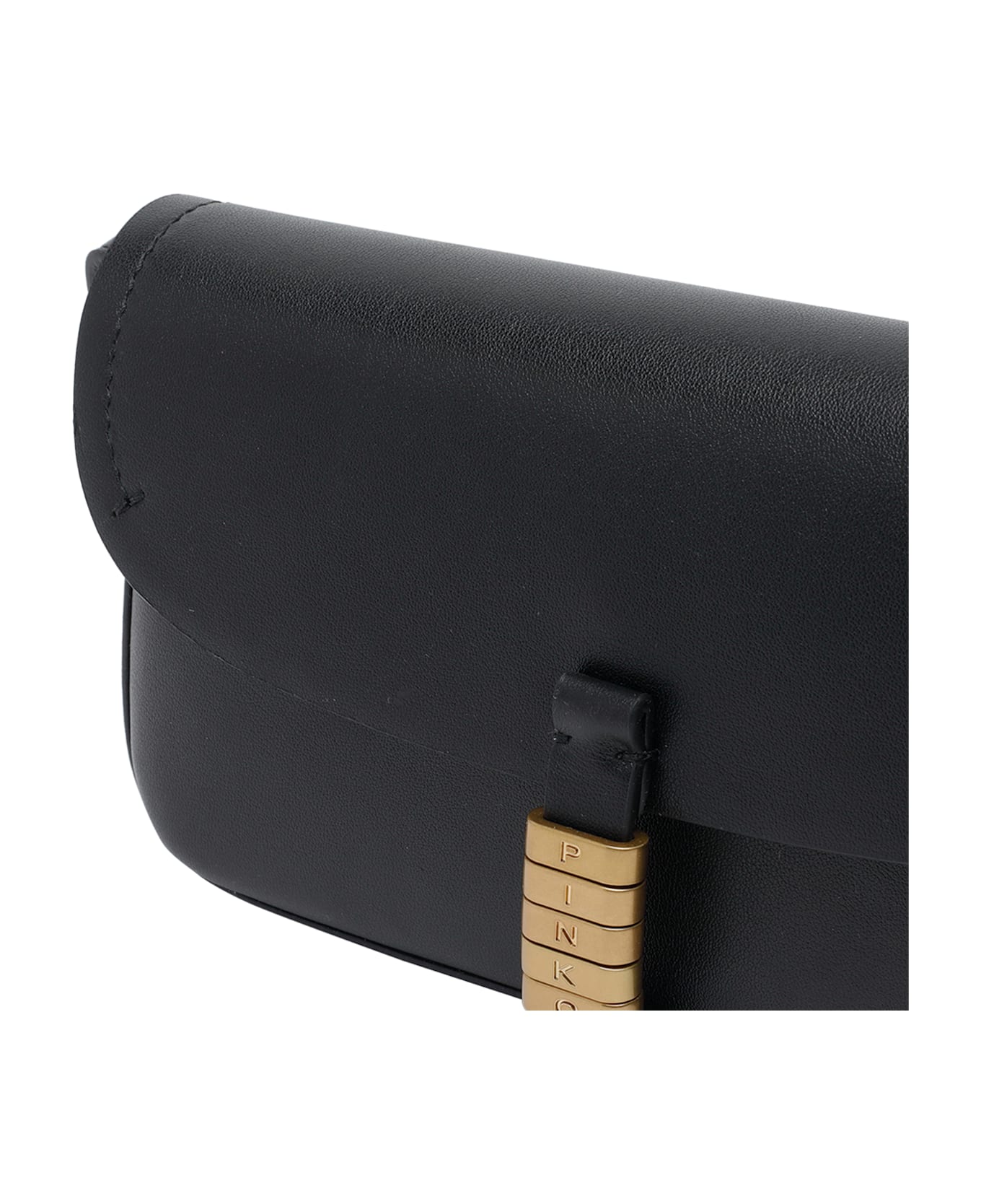 Pinko Saddle Flat Handbag - Black