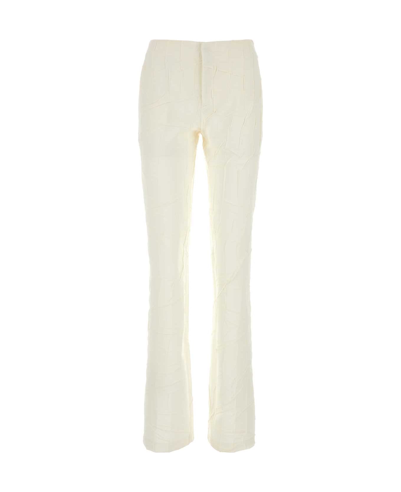 Blumarine Ivory Polyester Pant - BUTTER