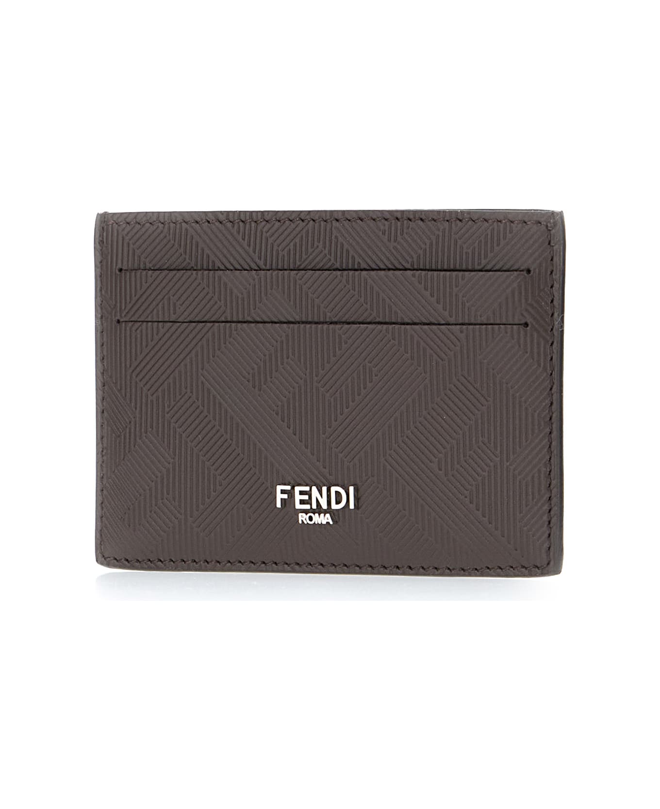 Fendi Chocolate Leather Card Holder - MULTICOLOUR