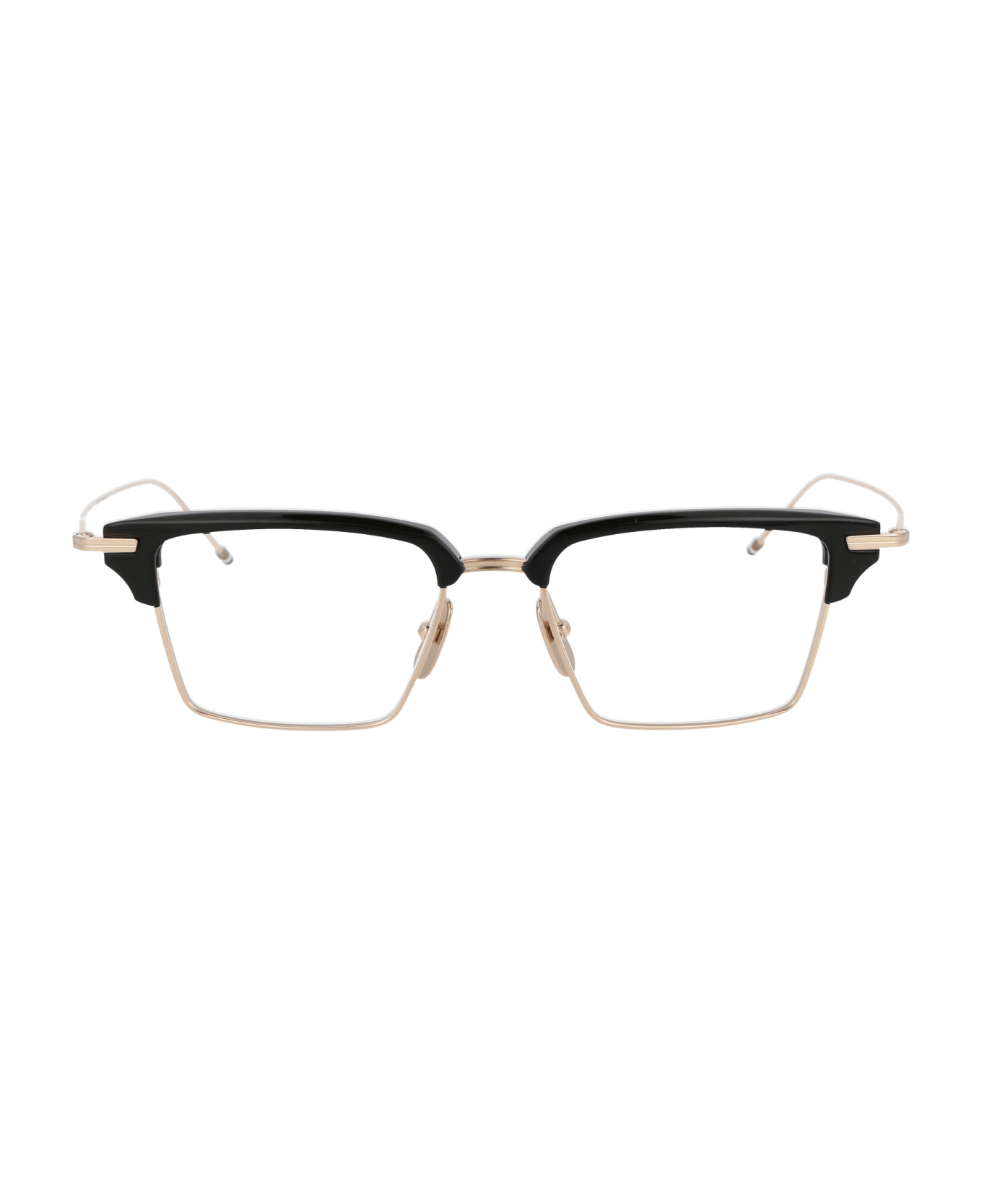 Thom Browne Tb-422 Glasses - 01 WHITE GOLD - BLACK W/ CLEAR