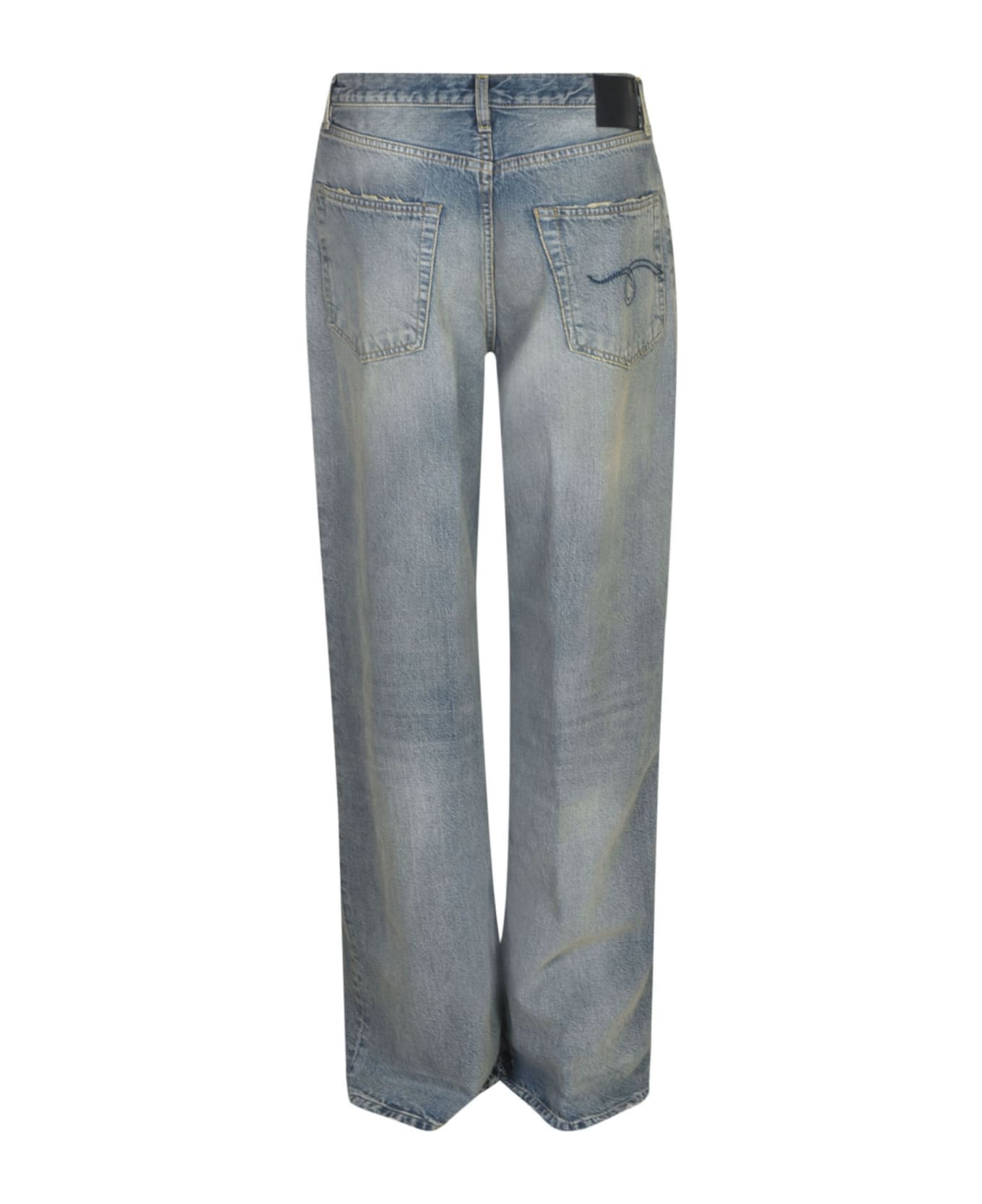 R13 Straight Distressed Jeans - Blue