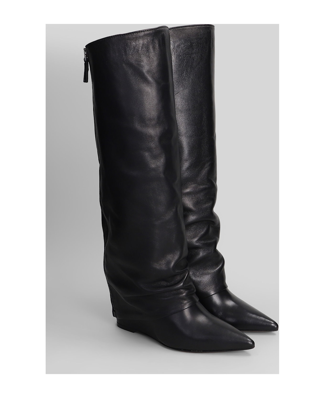 The Seller High Heels Boots In Black Leather - black