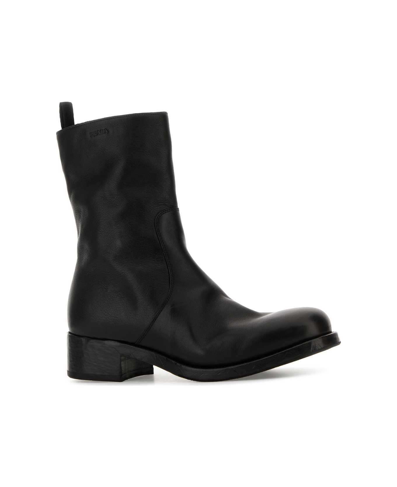 Prada Black Leather Boots - NERO