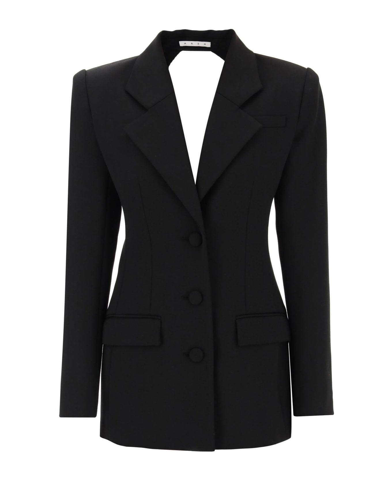 AREA Blazer Dress With Cut-out And Crystals - BLACK (Black) ブレザー