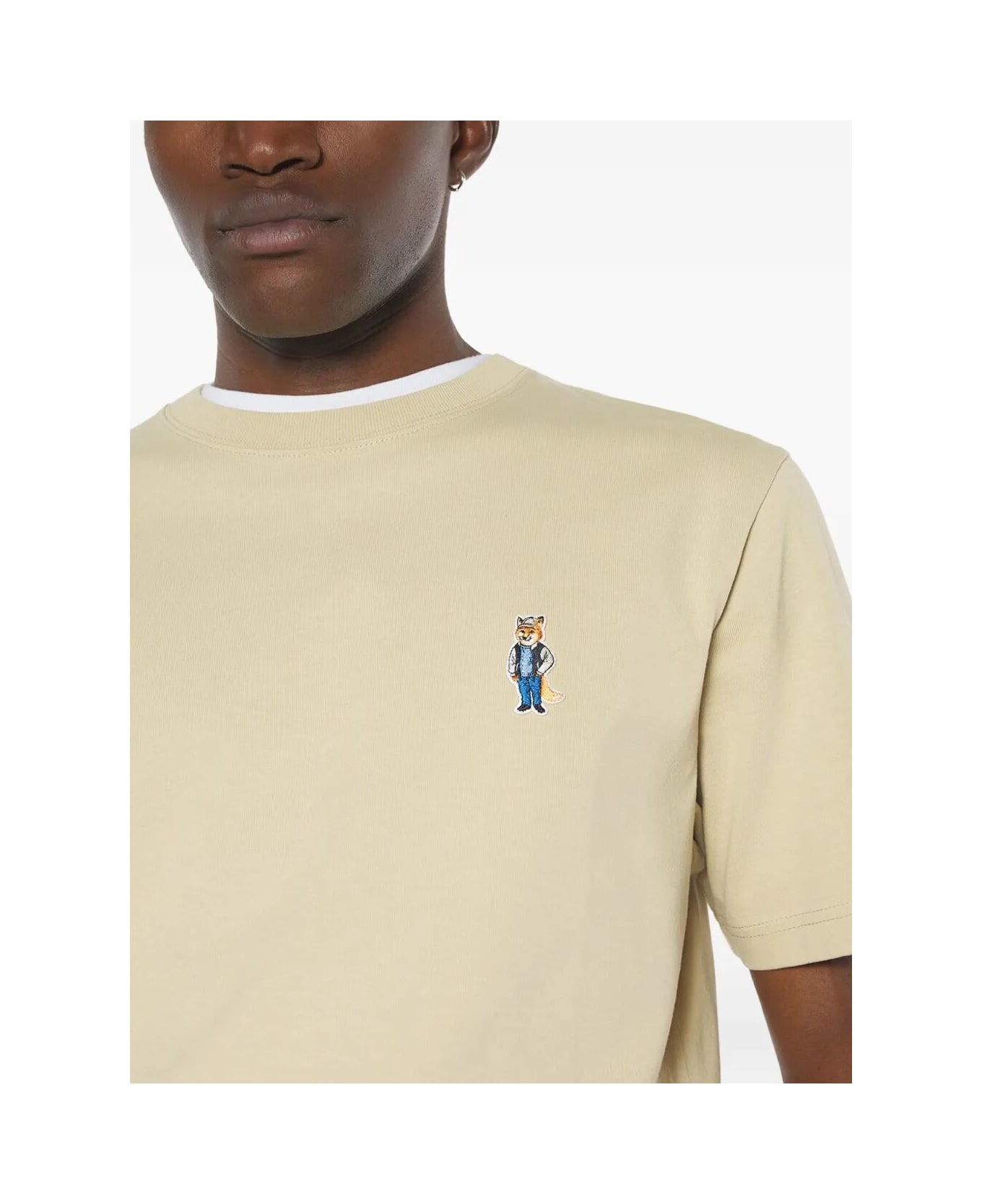 Maison Kitsuné Dressed Fox Comfort Tee Shirt - Tan Beige