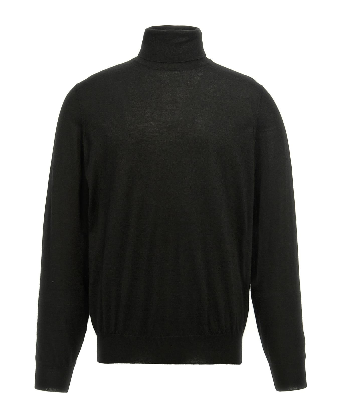 Brunello Cucinelli Silk Cashmere Turtleneck Sweater - Black  