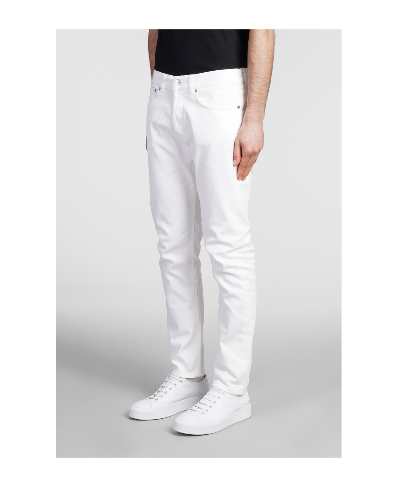 Mauro Grifoni Jeans In White Cotton - Yellow Cream