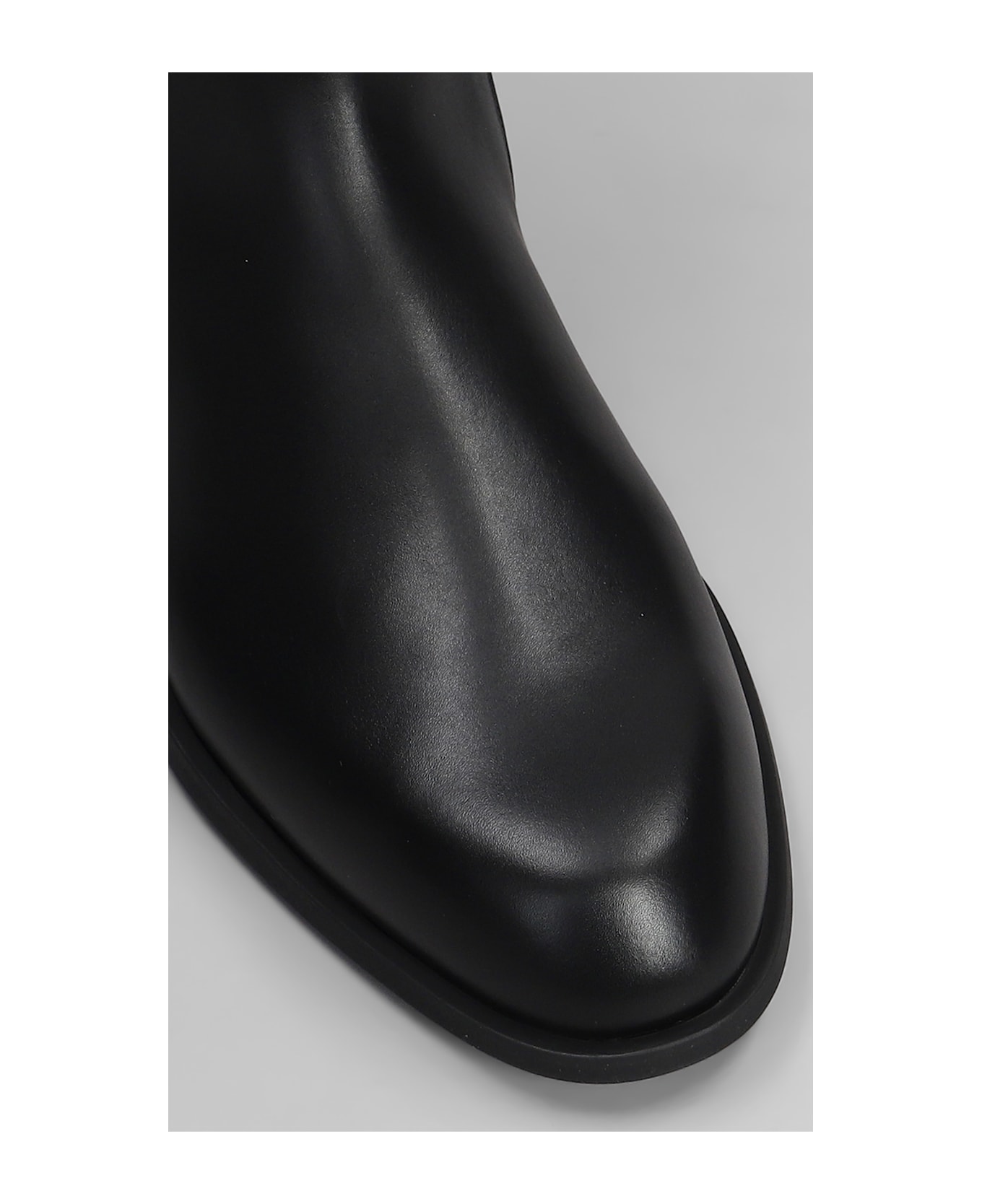 Jil Sander Ankle Boots In Black Leather - black