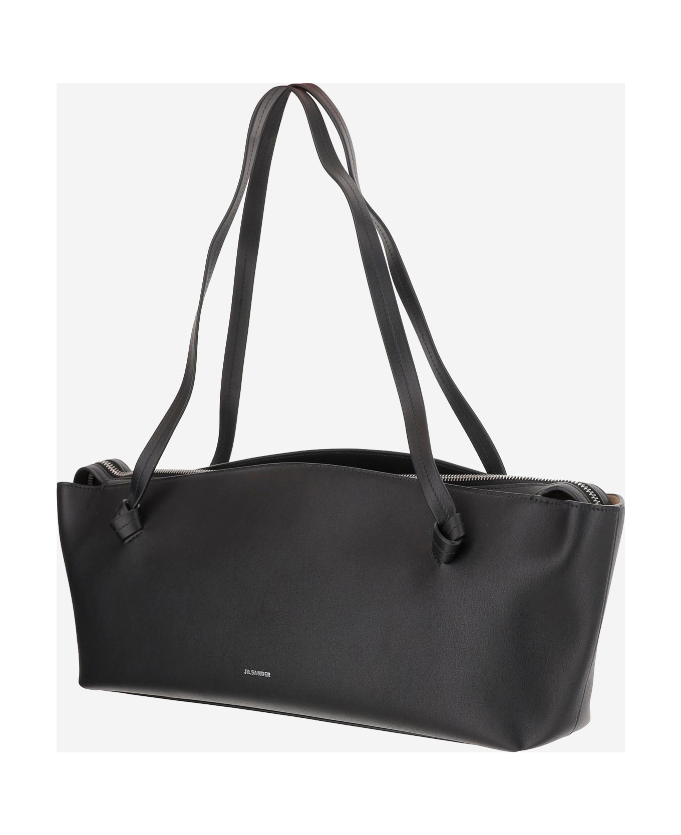 Jil Sander Black Leather Knot Shoulder Bag - BLACK