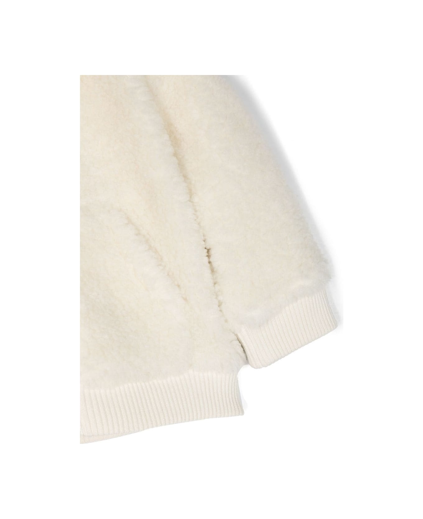 Moncler White Teddy Fleece Zip-up Hoodie - White ニットウェア＆スウェットシャツ