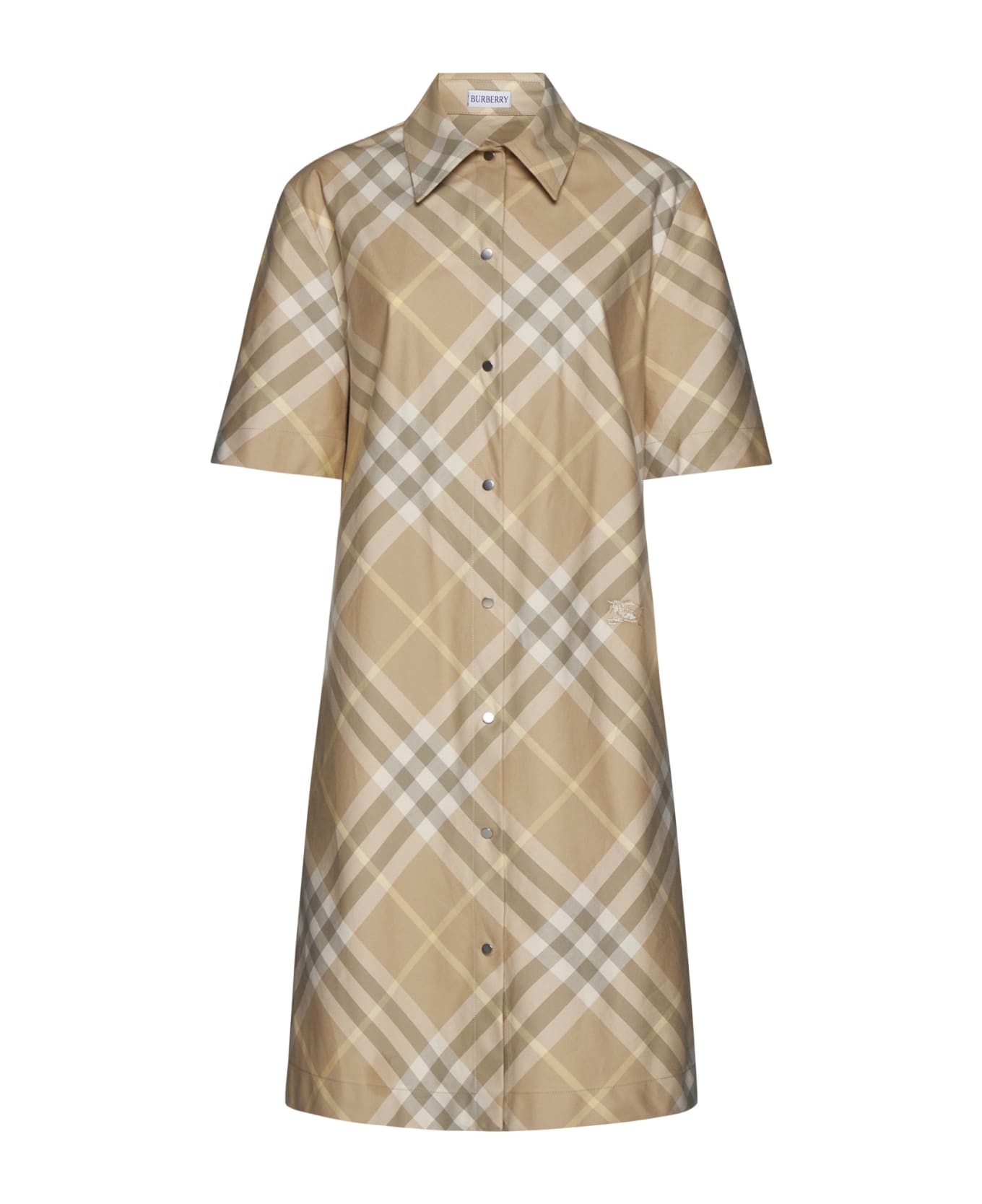 Burberry Vintage-check Short-sleeved Shirt Dress - Flax ip check ワンピース＆ドレス