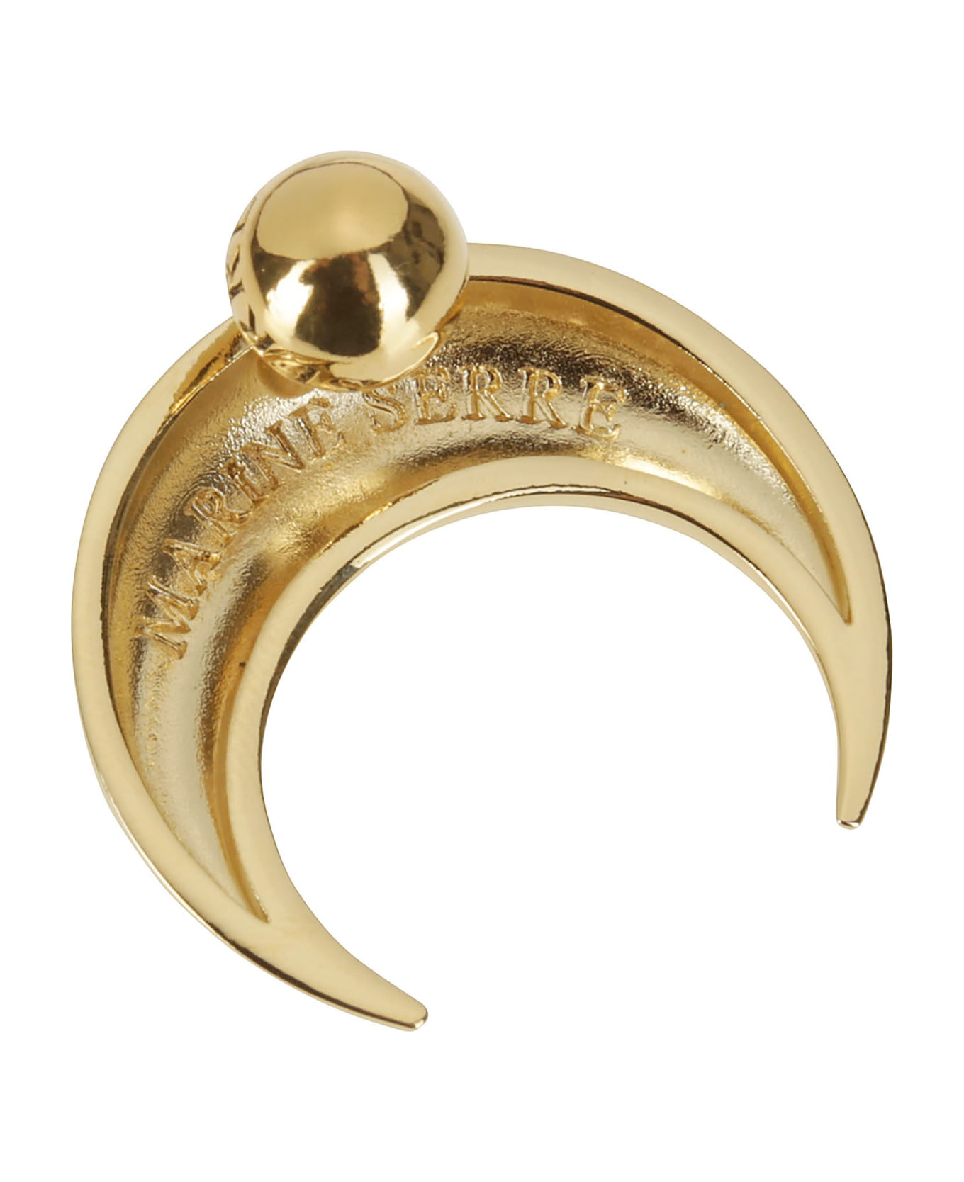 Marine Serre Regenerated Single Tin Moon Stud Earrings - GOLD