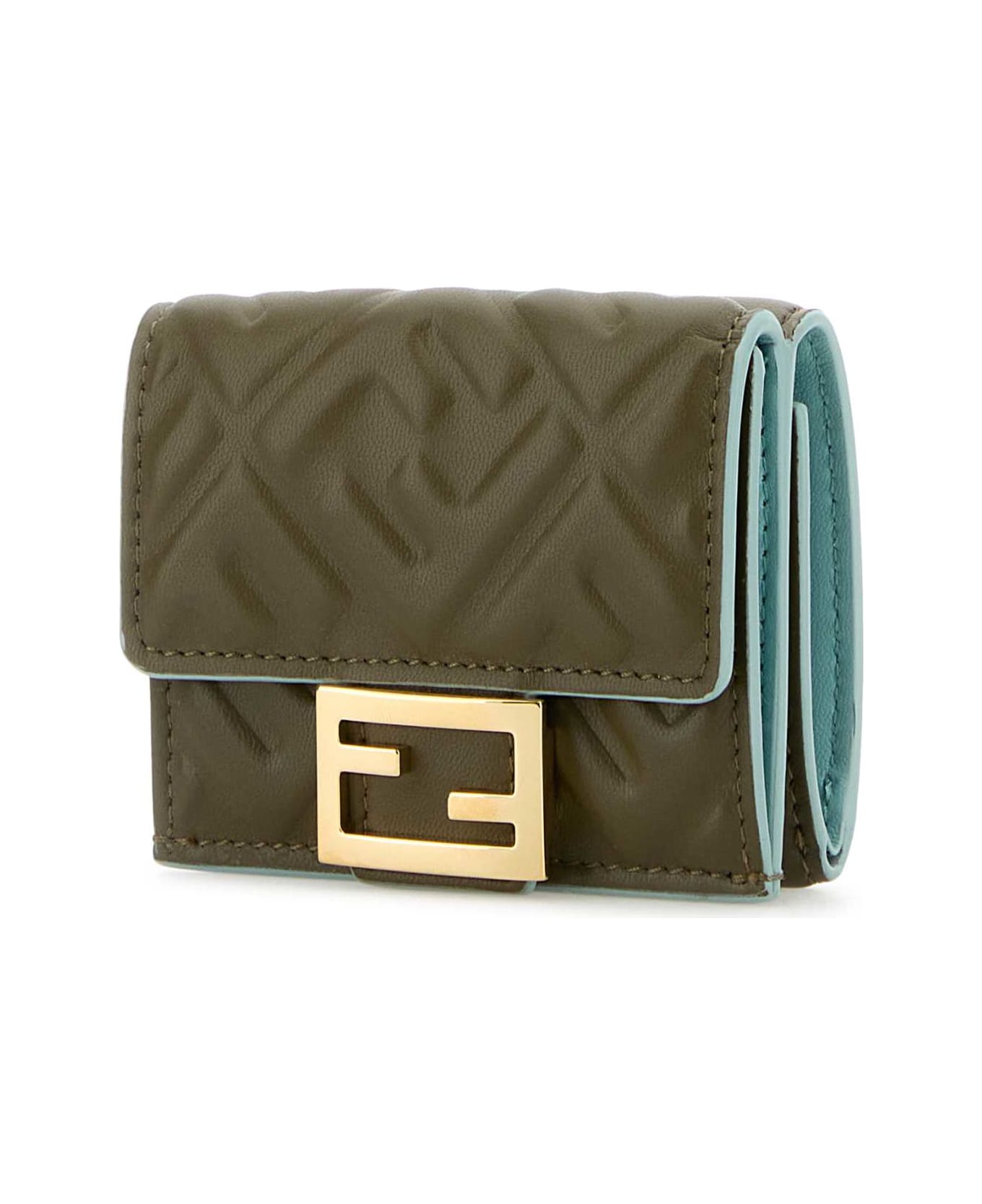 Fendi Army Green Leather Baguette Wallet - AVOCADOAQUIFEROS