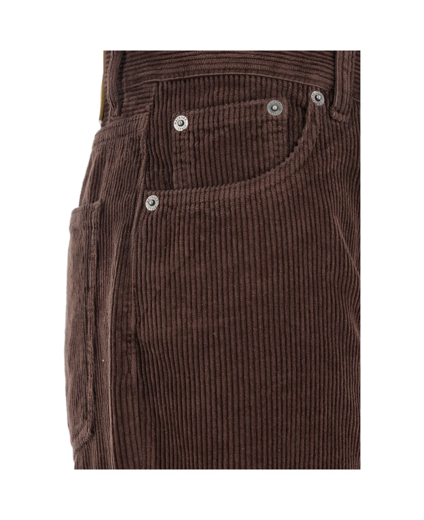 Haikure 
korea
 Brown Pants With Logo Patch On The Rear In Corduroy Woman - Brown