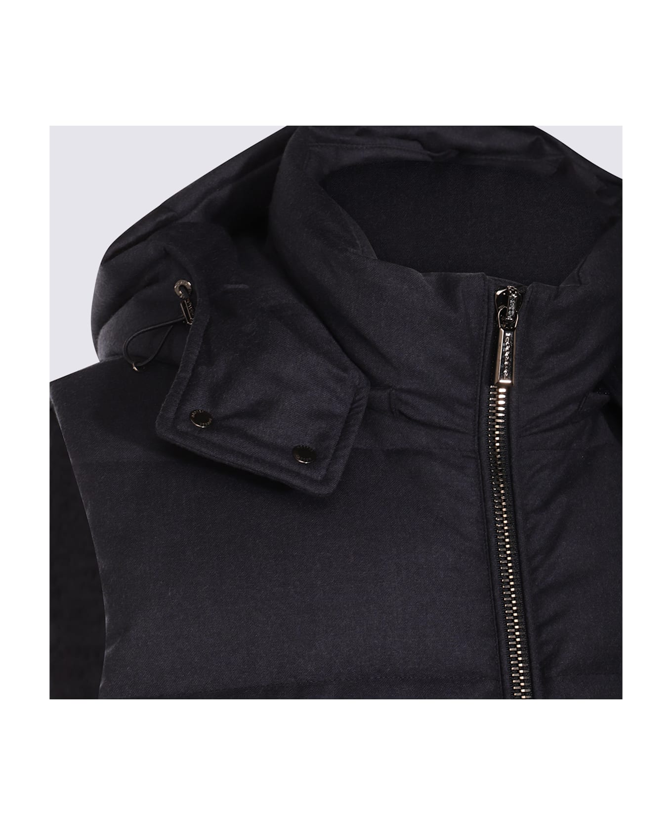 Moorer Blue Wool Down Jacket - Denim