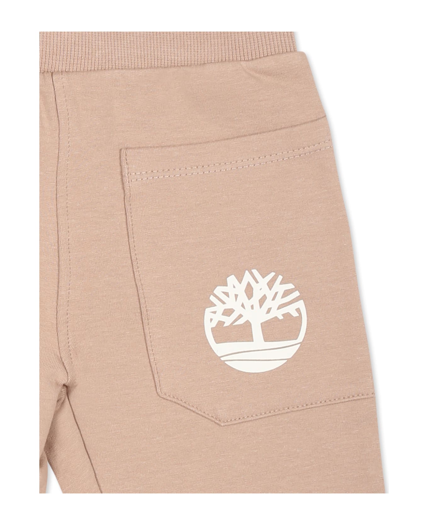 Timberland Beige Trousers For Baby Boy With Logo - Beige