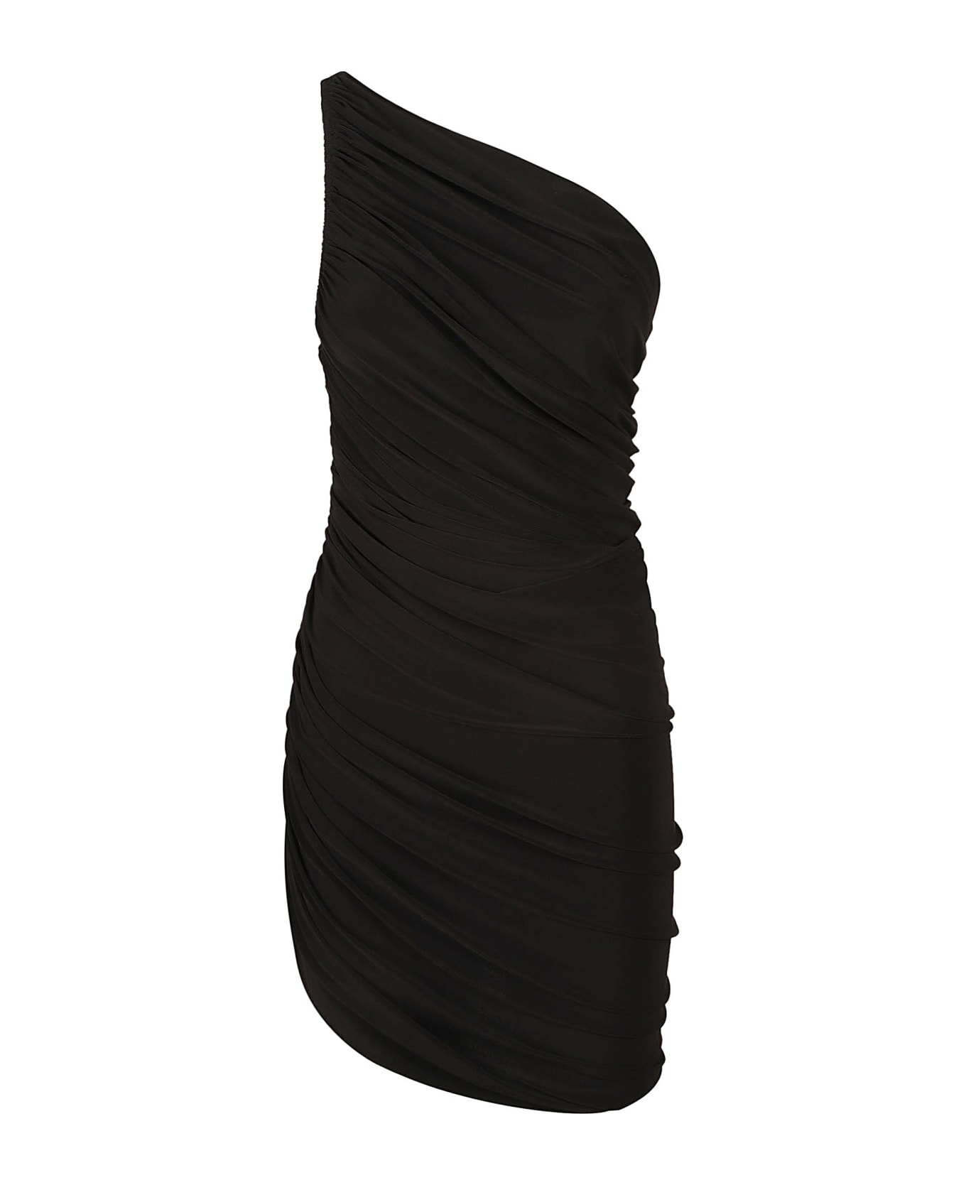 Norma Kamali Asymmetric Sleeveless Short Dress - Black