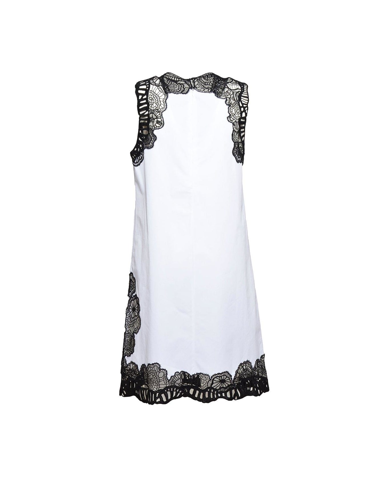 Jil Sander Lace Embroidered Sleeveless Dress - White