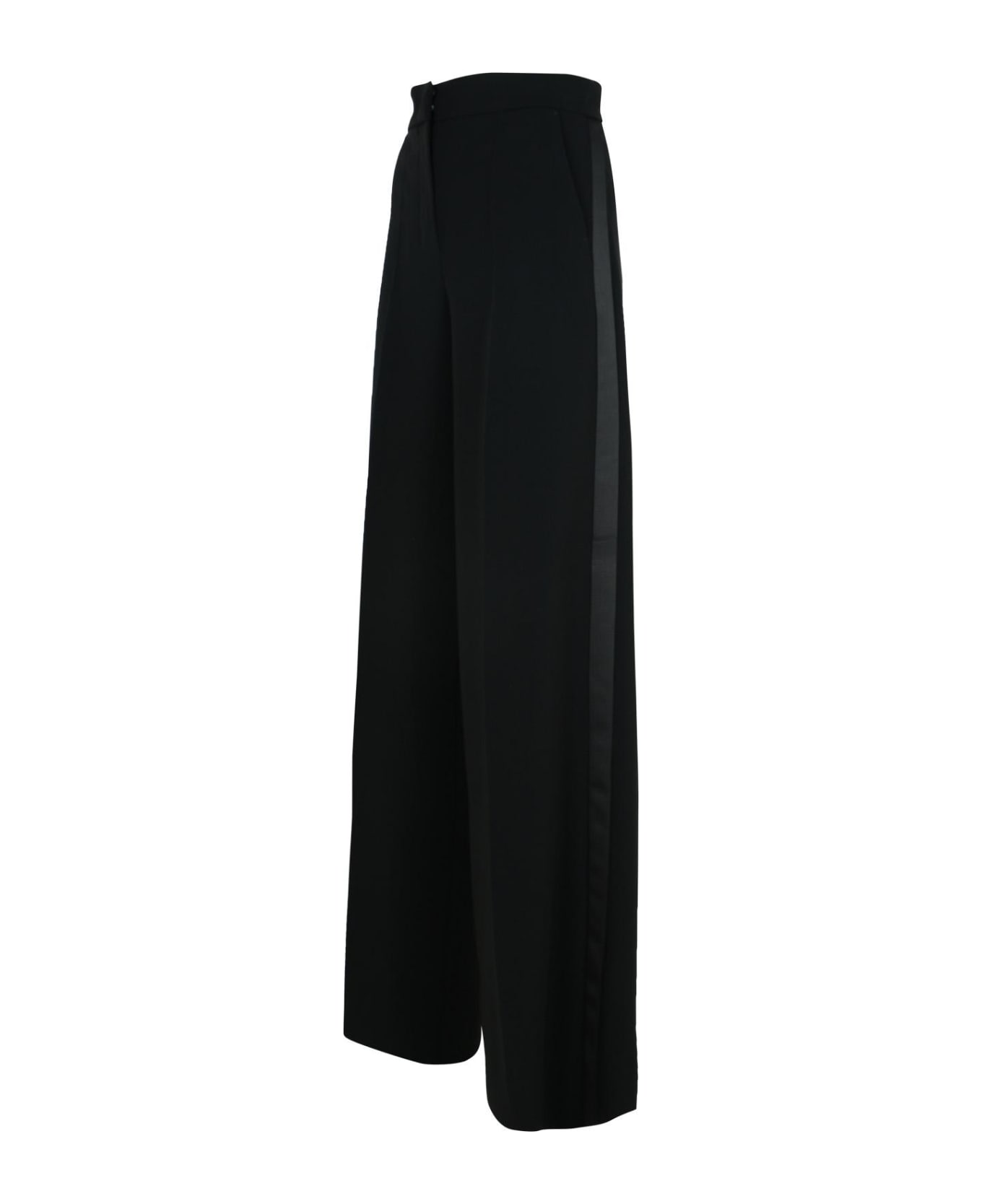 Max Mara 'leccio' Black Triacetate Blend Pants - Black