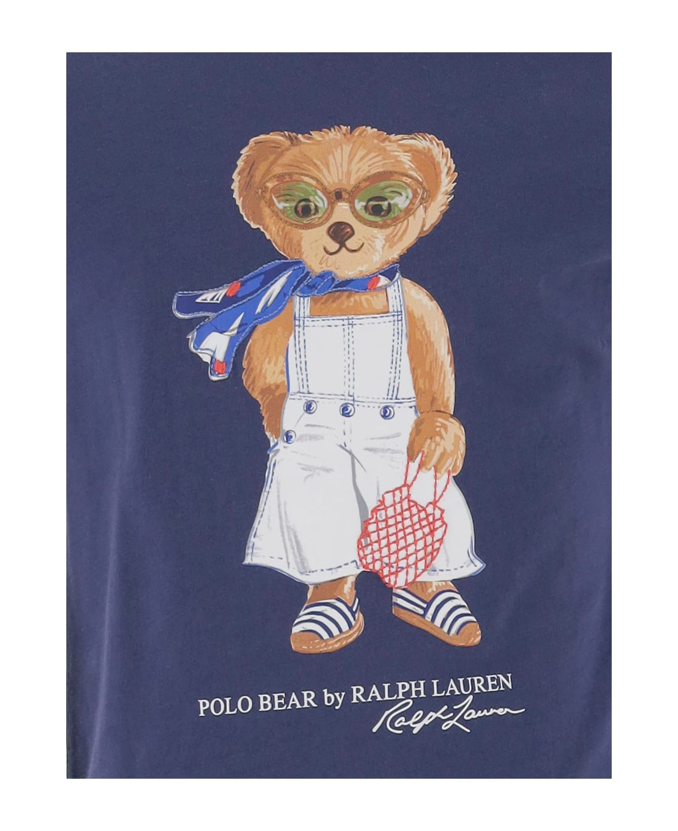 Polo Ralph Lauren Cotton Tshirt With Print - Blue