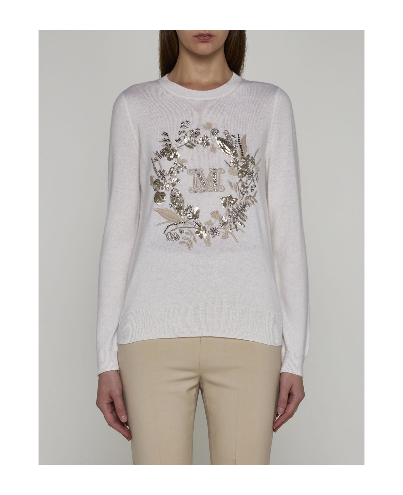 Max Mara Bari Wool And Cashmere Sweater - White ニットウェア