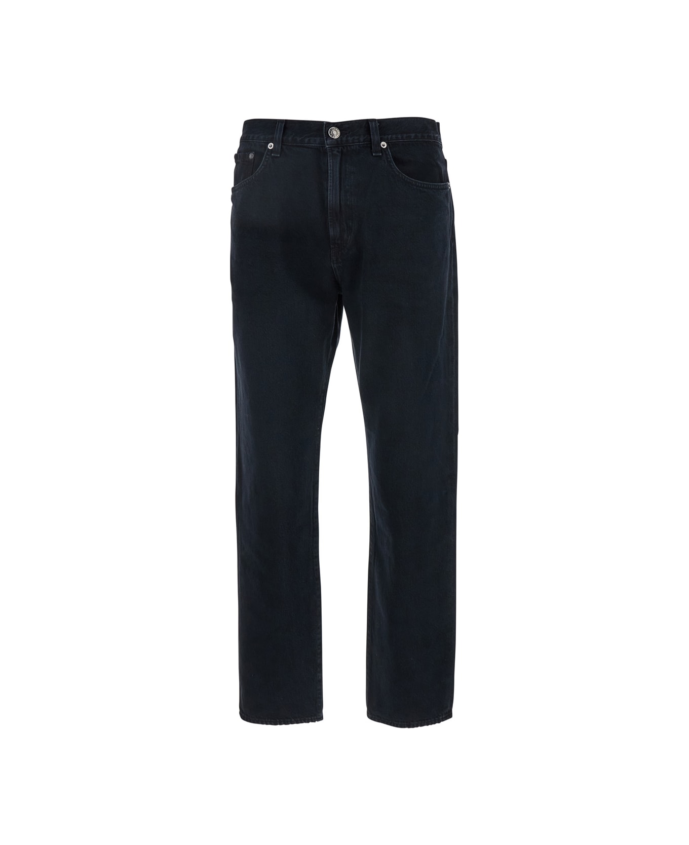 AGOLDE 'curtise' Black Jeans With Logo Patch On The Rear In Denim Man - Black